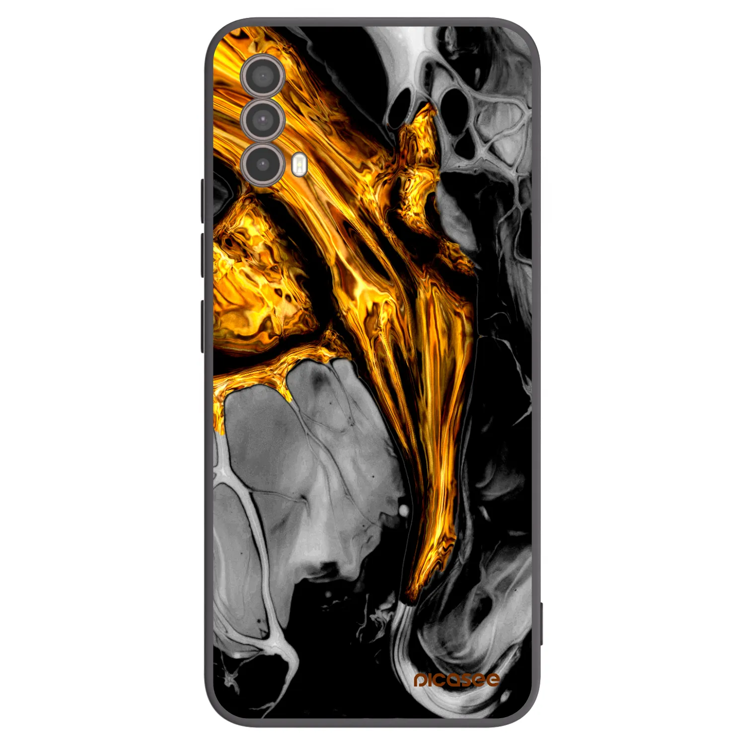Picasee fekete szilikon tok az alábbi mobiltelefonokra Motorola Moto E40 - Black Gold