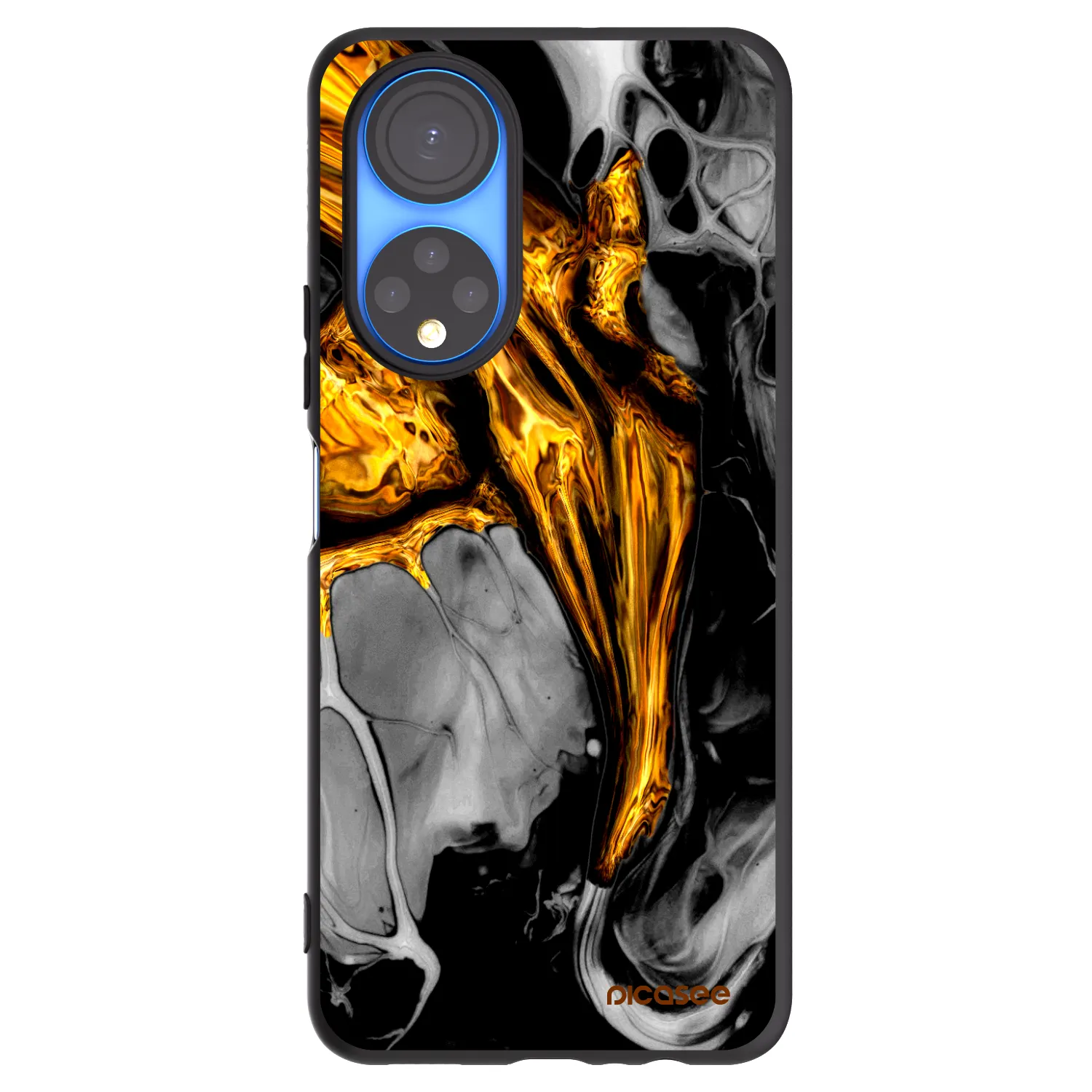 Picasee fekete szilikon tok az alábbi mobiltelefonokra Honor X7 - Black Gold