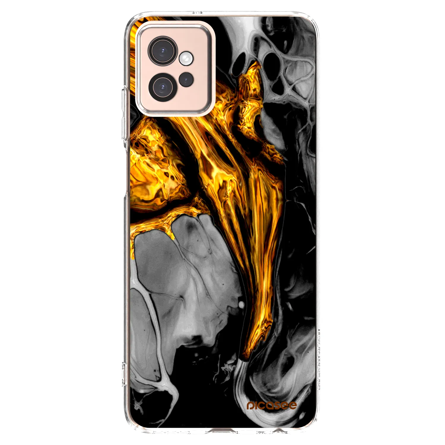 Picasee átlátszó szilikon tok az alábbi mobiltelefonokra Motorola Moto G32 - Black Gold