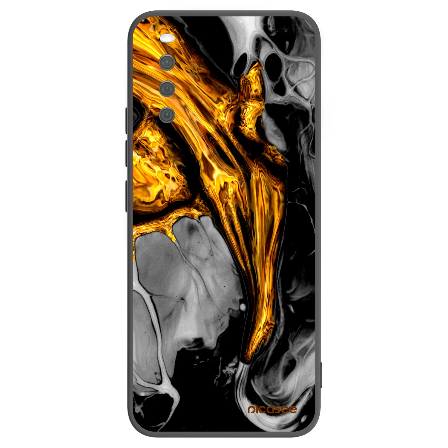 Picasee fekete szilikon tok az alábbi mobiltelefonokra Sony Xperia 10 III - Black Gold