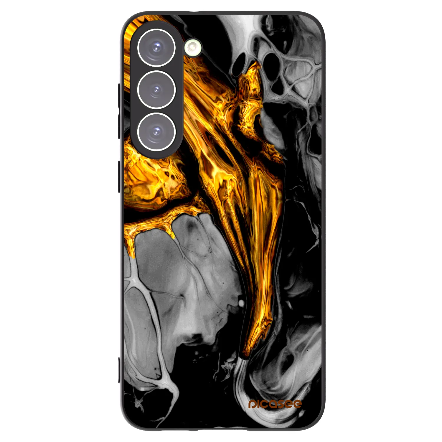 Picasee fekete szilikon tok az alábbi mobiltelefonokra Samsung Galaxy S23+ 5G - Black Gold