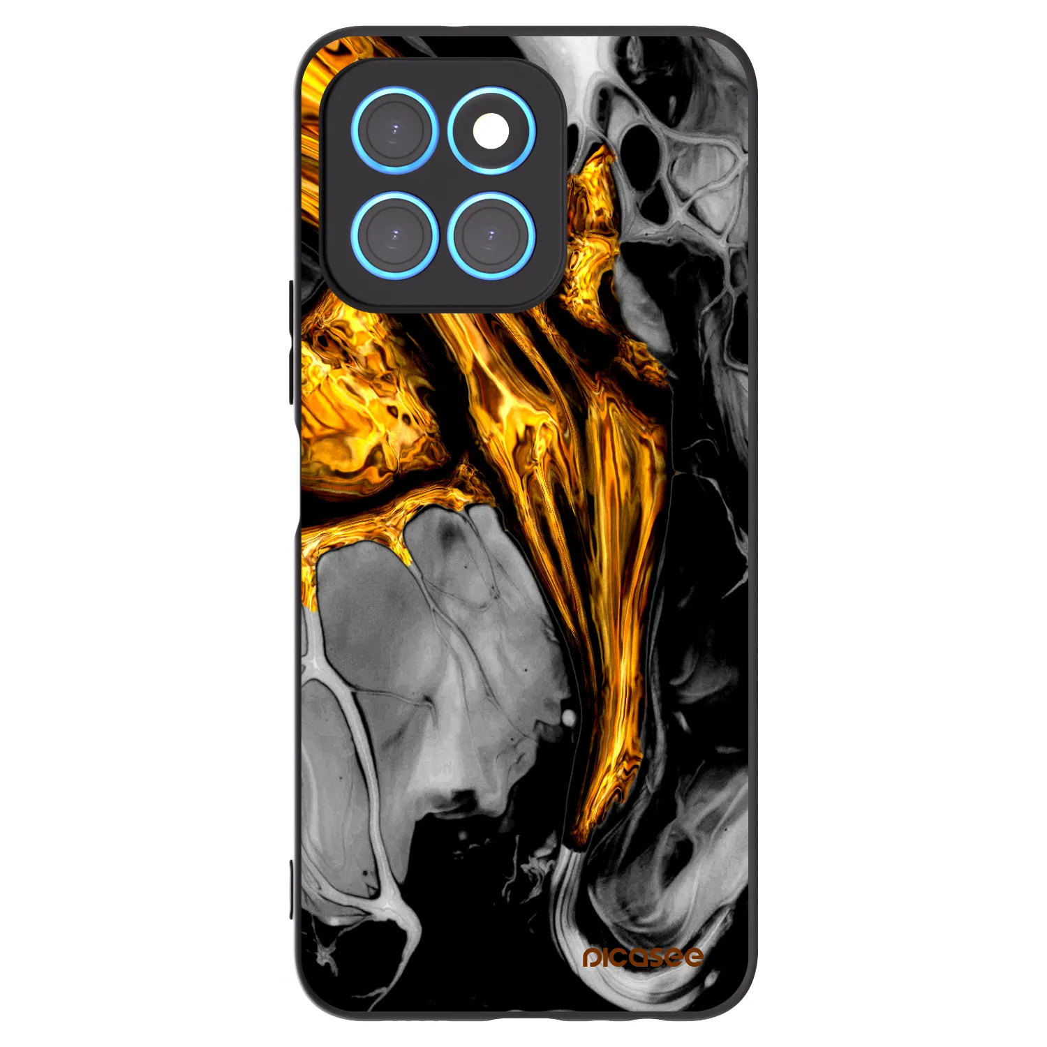 Picasee fekete szilikon tok az alábbi mobiltelefonokra Honor X6 - Black Gold