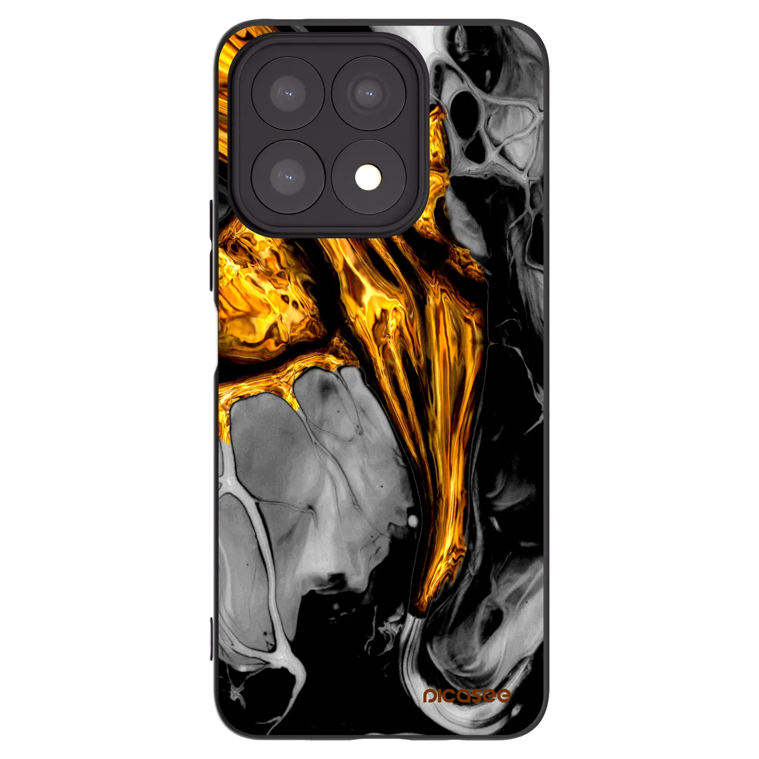 Picasee fekete szilikon tok az alábbi mobiltelefonokra Honor X8a - Black Gold