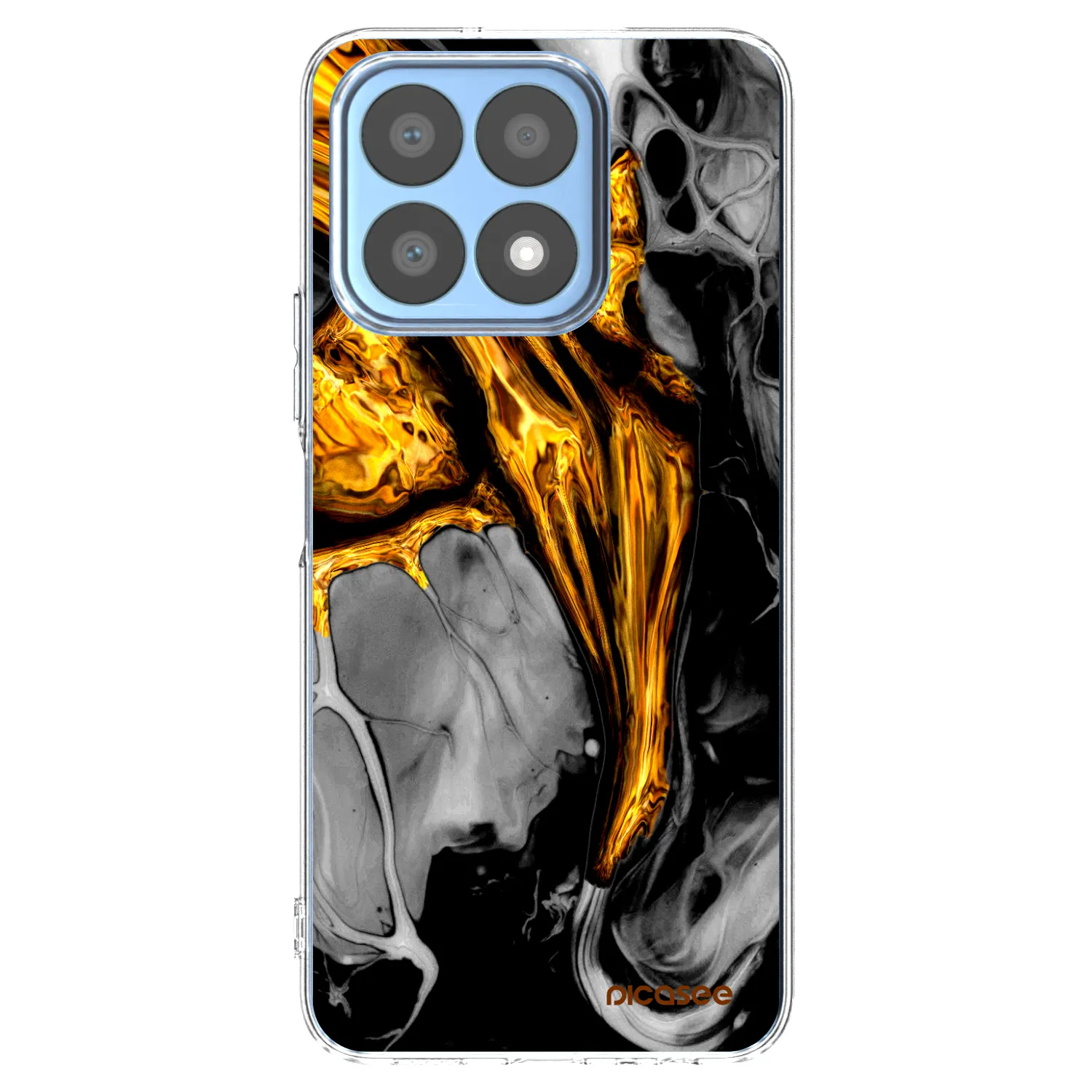 Picasee átlátszó szilikon tok az alábbi mobiltelefonokra Honor X8a - Black Gold