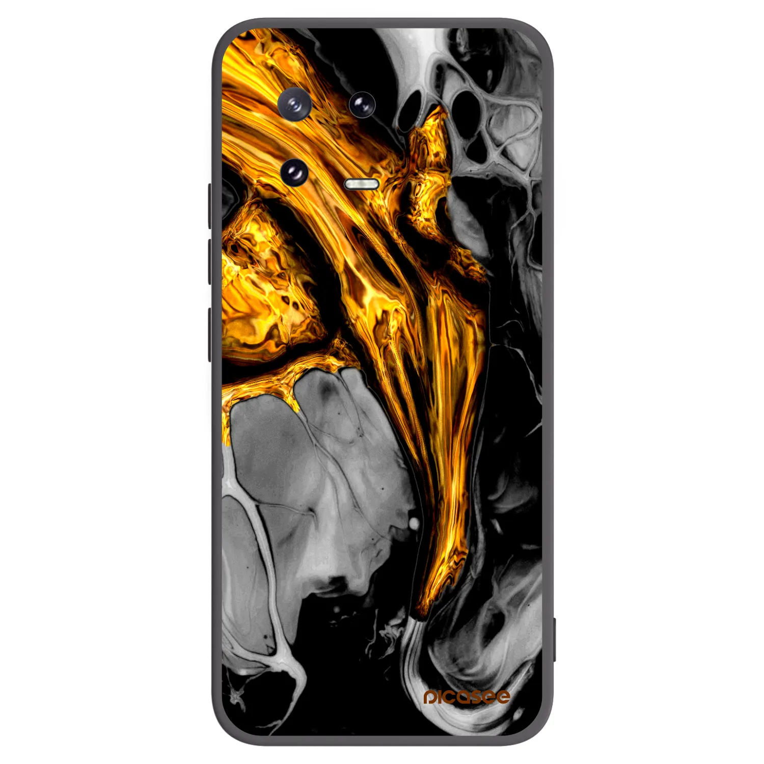 Picasee fekete szilikon tok az alábbi mobiltelefonokra Xiaomi 13 Pro - Black Gold