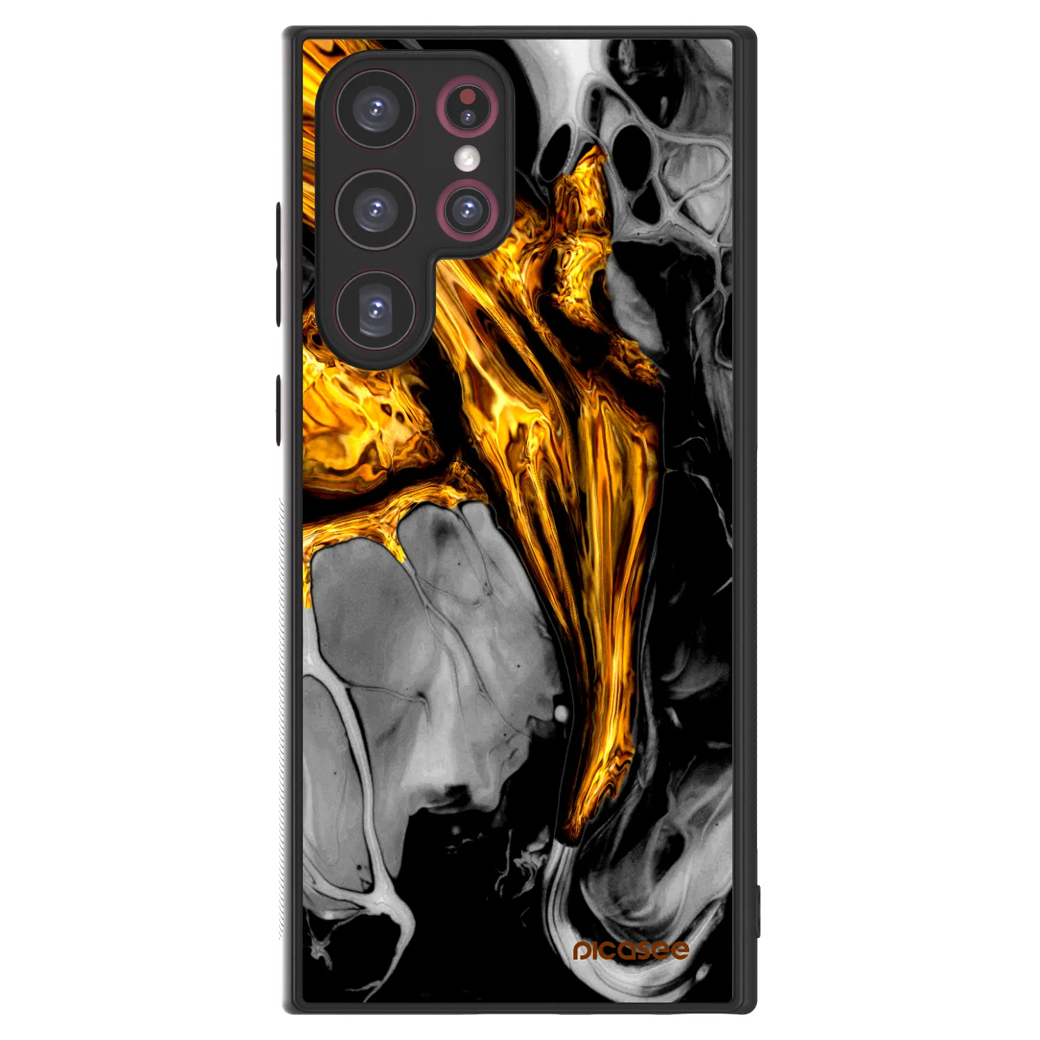 Picasee ULTIMATE CASE PowerShare Samsung Galaxy S22 Ultra 5G - készülékre - Black Gold