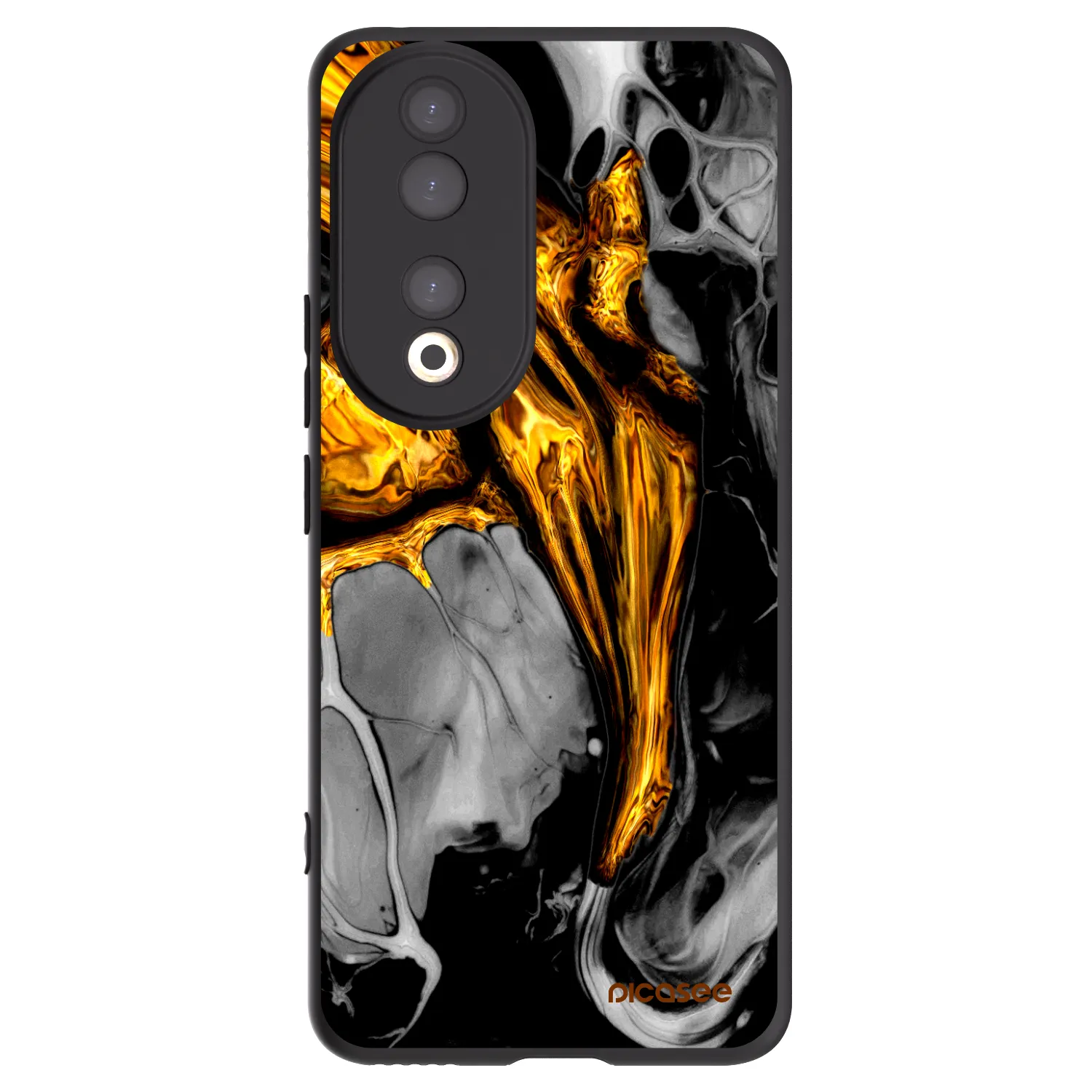 Picasee fekete szilikon tok az alábbi mobiltelefonokra Honor 90 5G - Black Gold