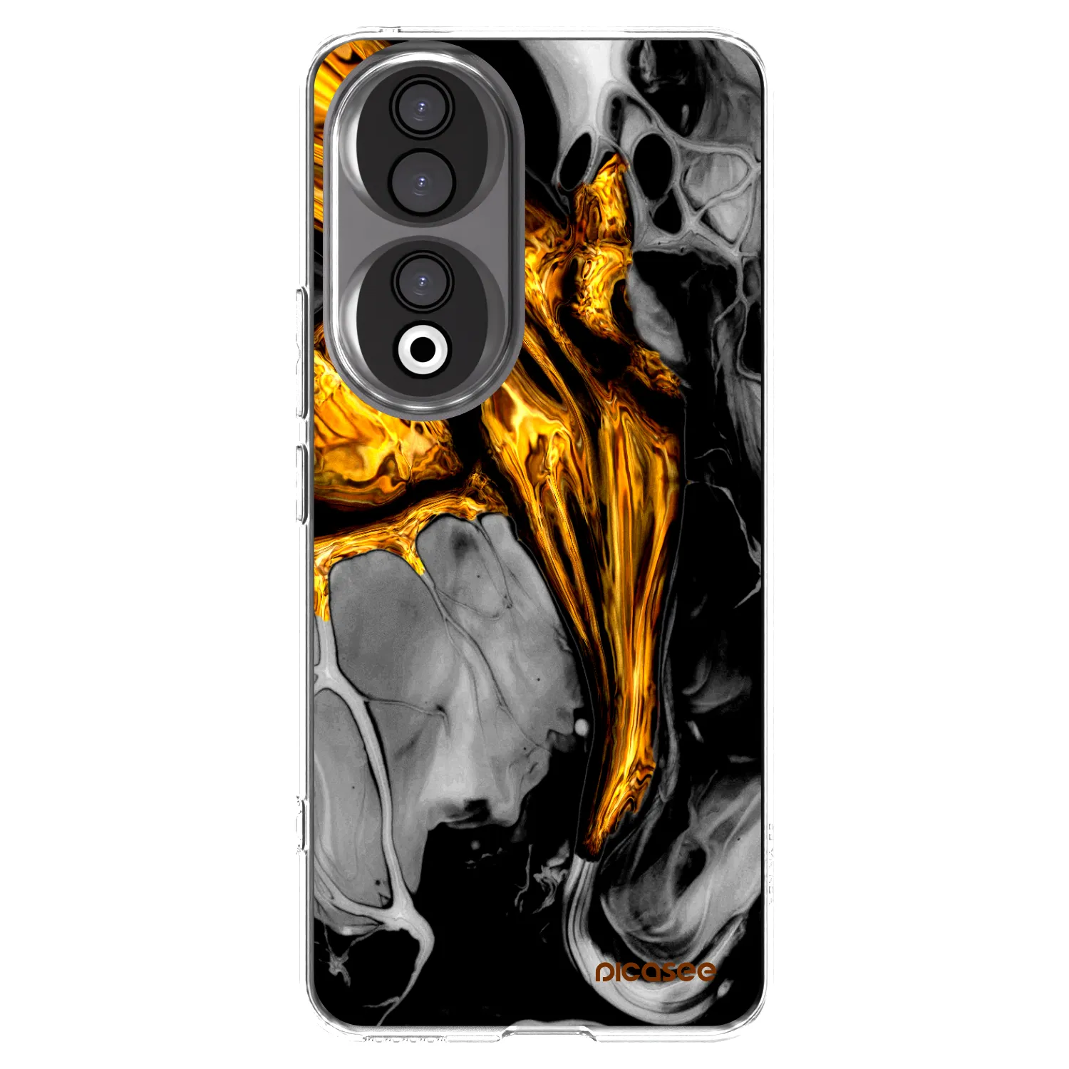 Picasee átlátszó szilikon tok az alábbi mobiltelefonokra Honor 90 5G - Black Gold