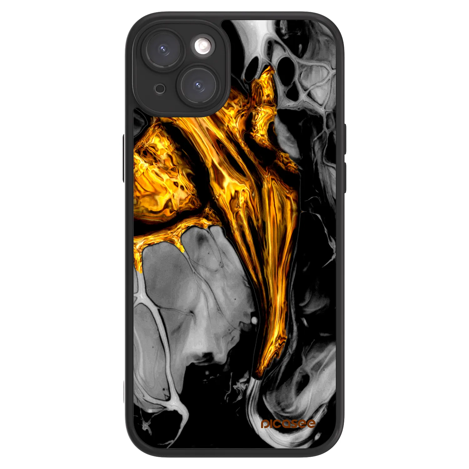 Picasee ULTIMATE CASE MagSafe Apple iPhone 15 Plus - készülékre - Black Gold