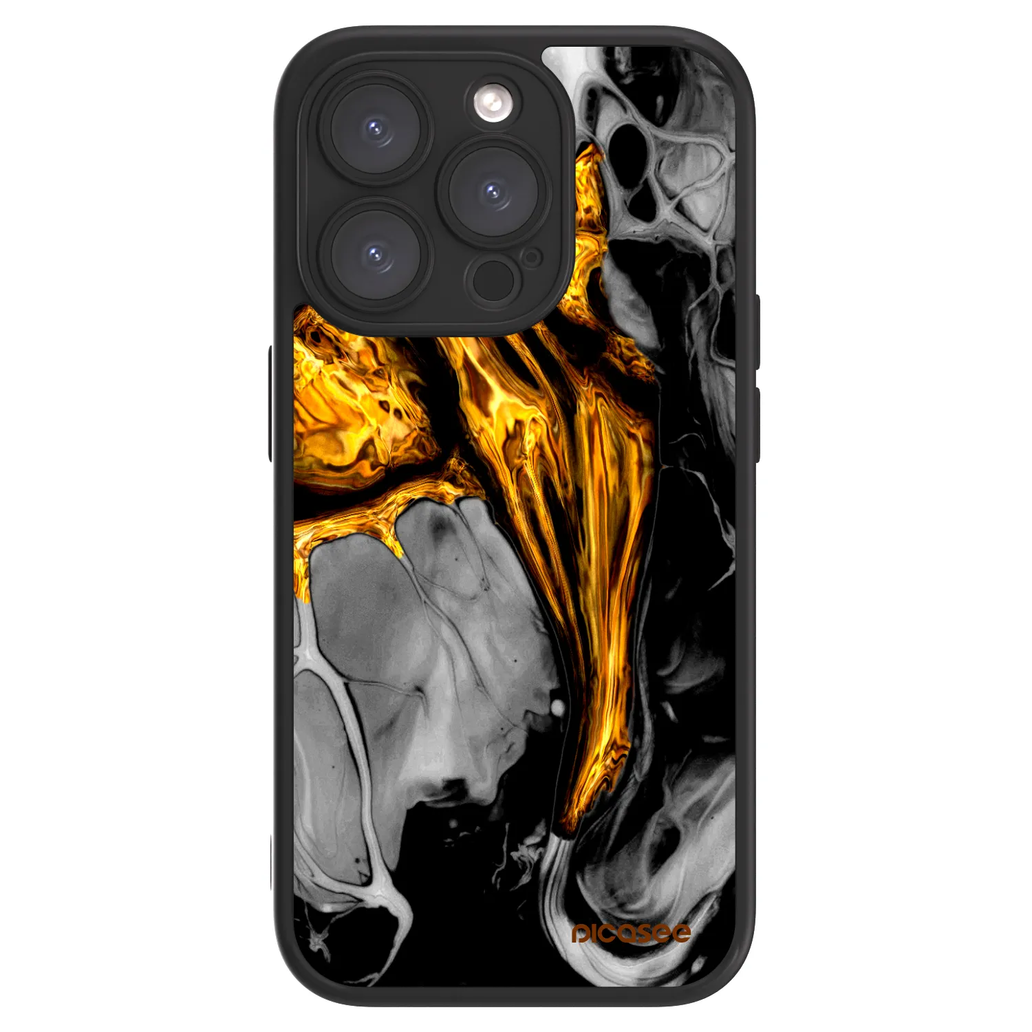 Picasee ULTIMATE CASE Apple iPhone 15 Pro - készülékre - Black Gold