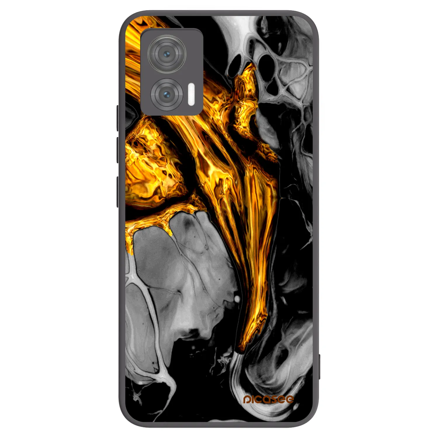 Picasee fekete szilikon tok az alábbi mobiltelefonokra Motorola Edge 30 Neo - Black Gold
