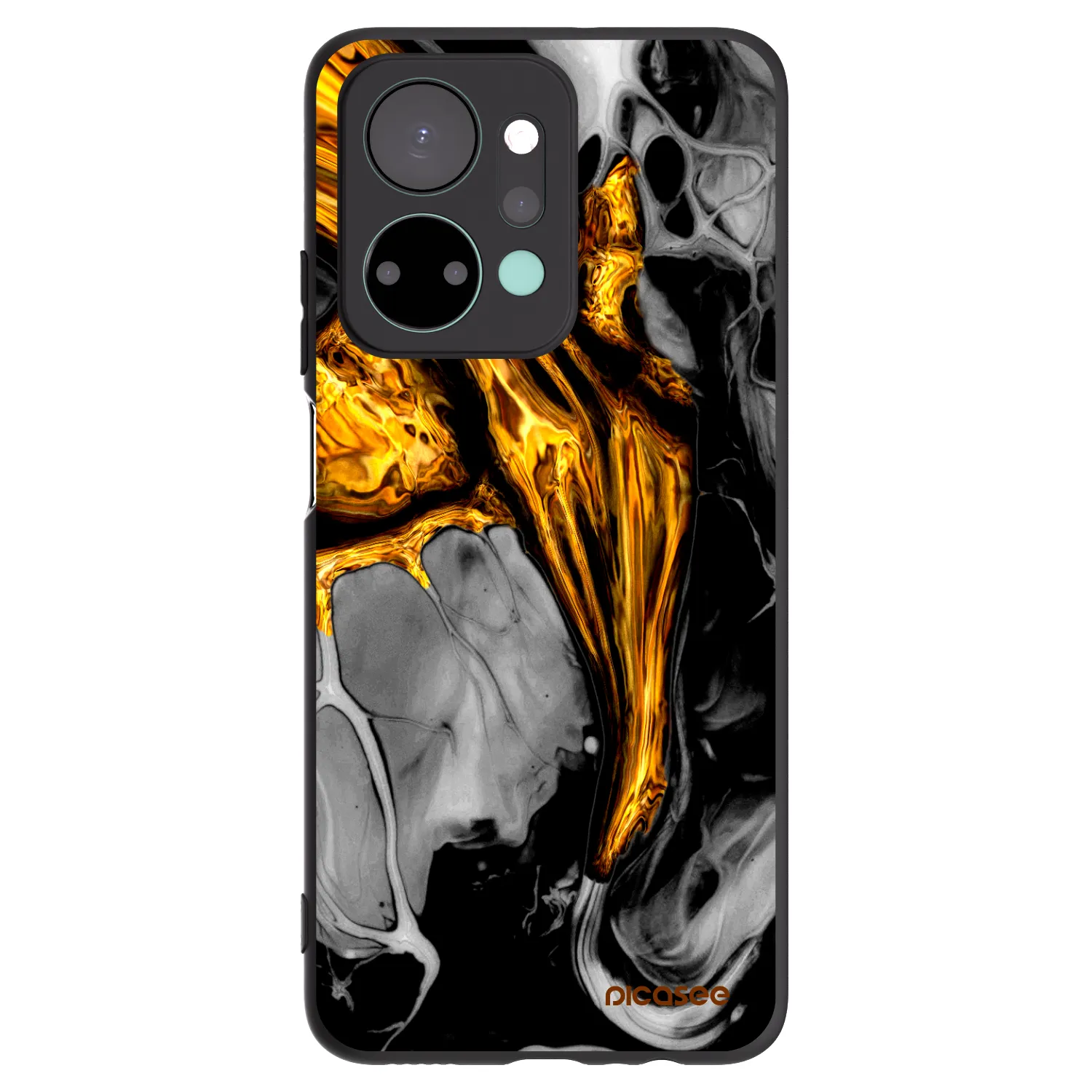 Picasee fekete szilikon tok az alábbi mobiltelefonokra Honor X7a - Black Gold