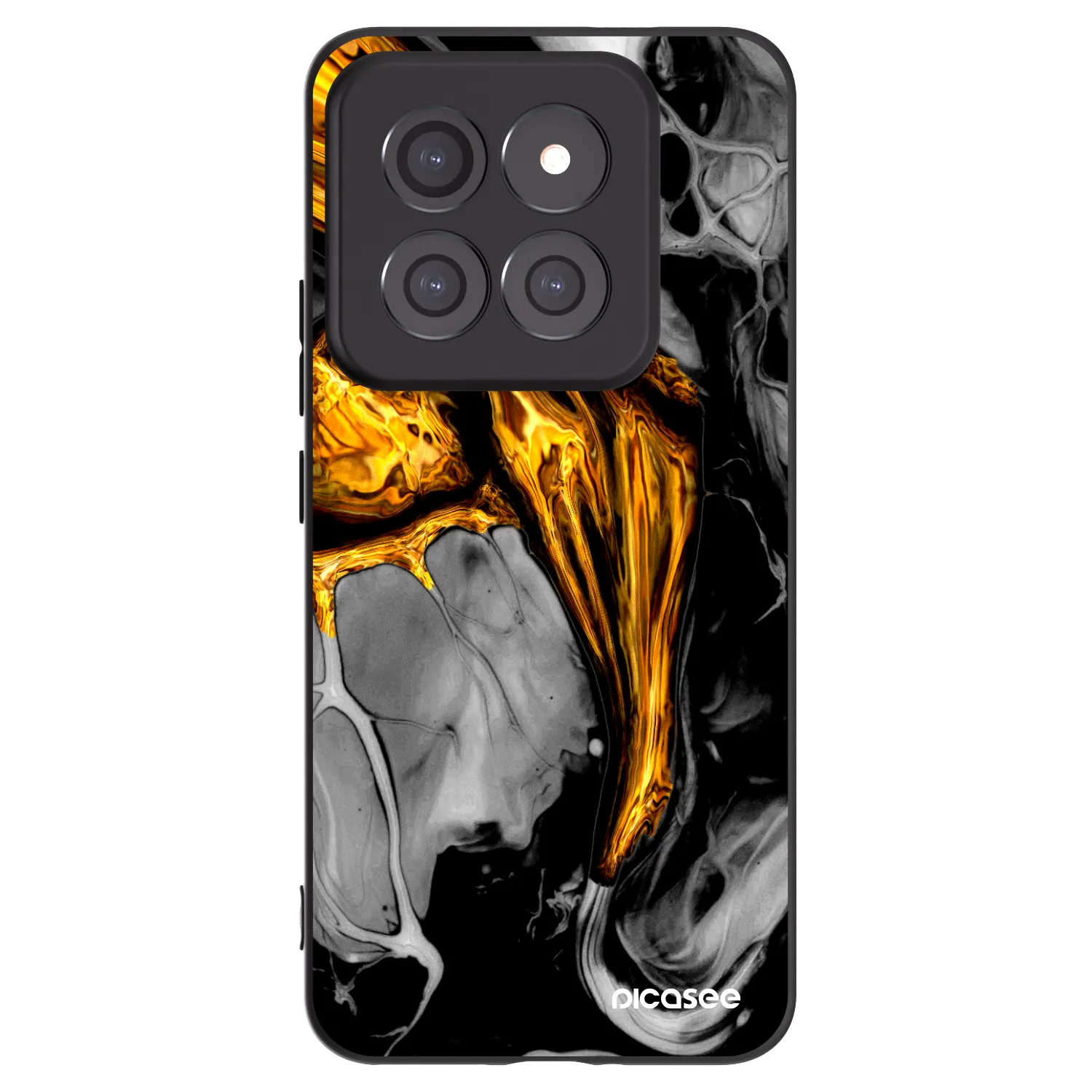 Picasee fekete szilikon tok az alábbi mobiltelefonokra Xiaomi 14 Pro - Black Gold