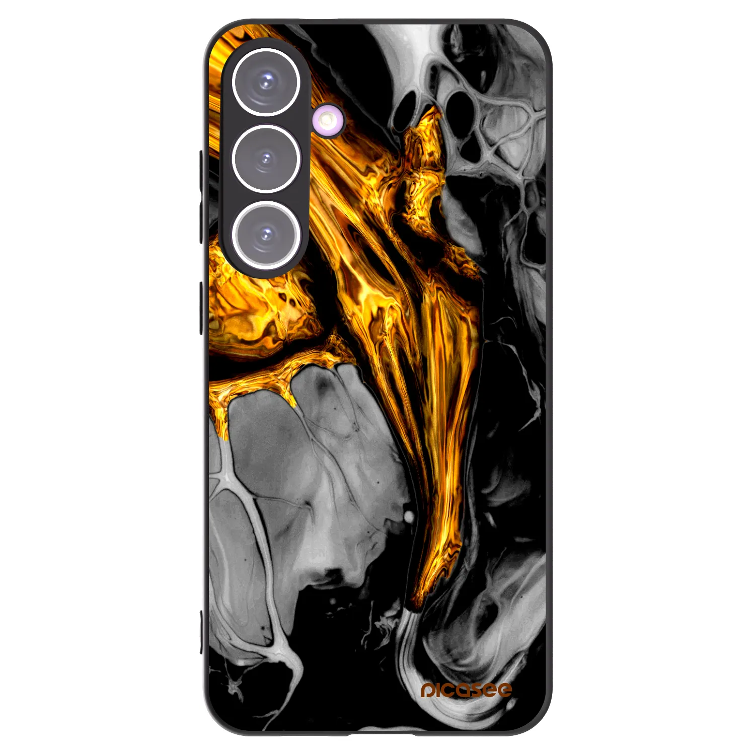 Picasee fekete szilikon tok az alábbi mobiltelefonokra Samsung Galaxy S24+ S926B 5G - Black Gold