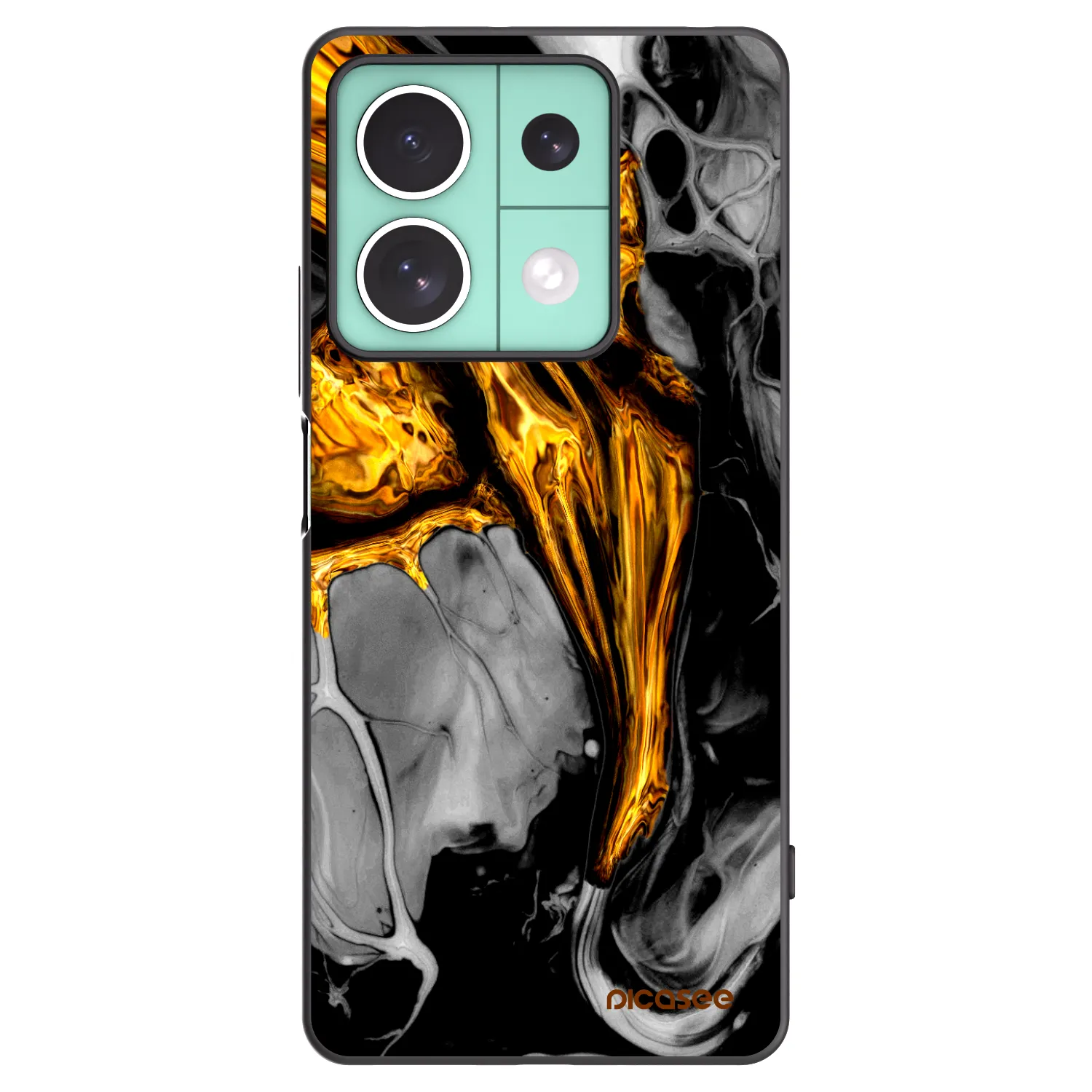 Picasee fekete szilikon tok az alábbi mobiltelefonokra Xiaomi Redmi Note 13 5G - Black Gold