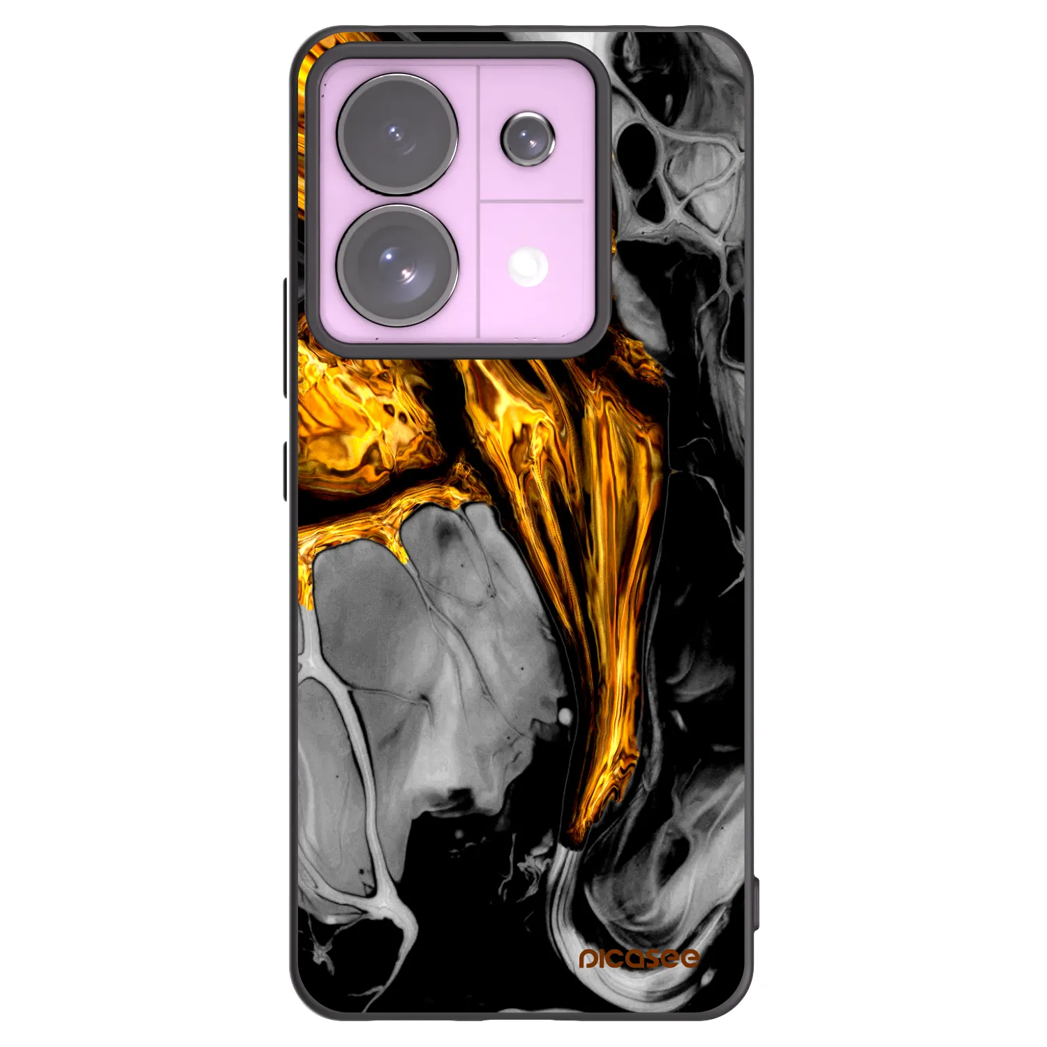 Picasee fekete szilikon tok az alábbi mobiltelefonokra Xiaomi Redmi Note 13 Pro 5G - Black Gold