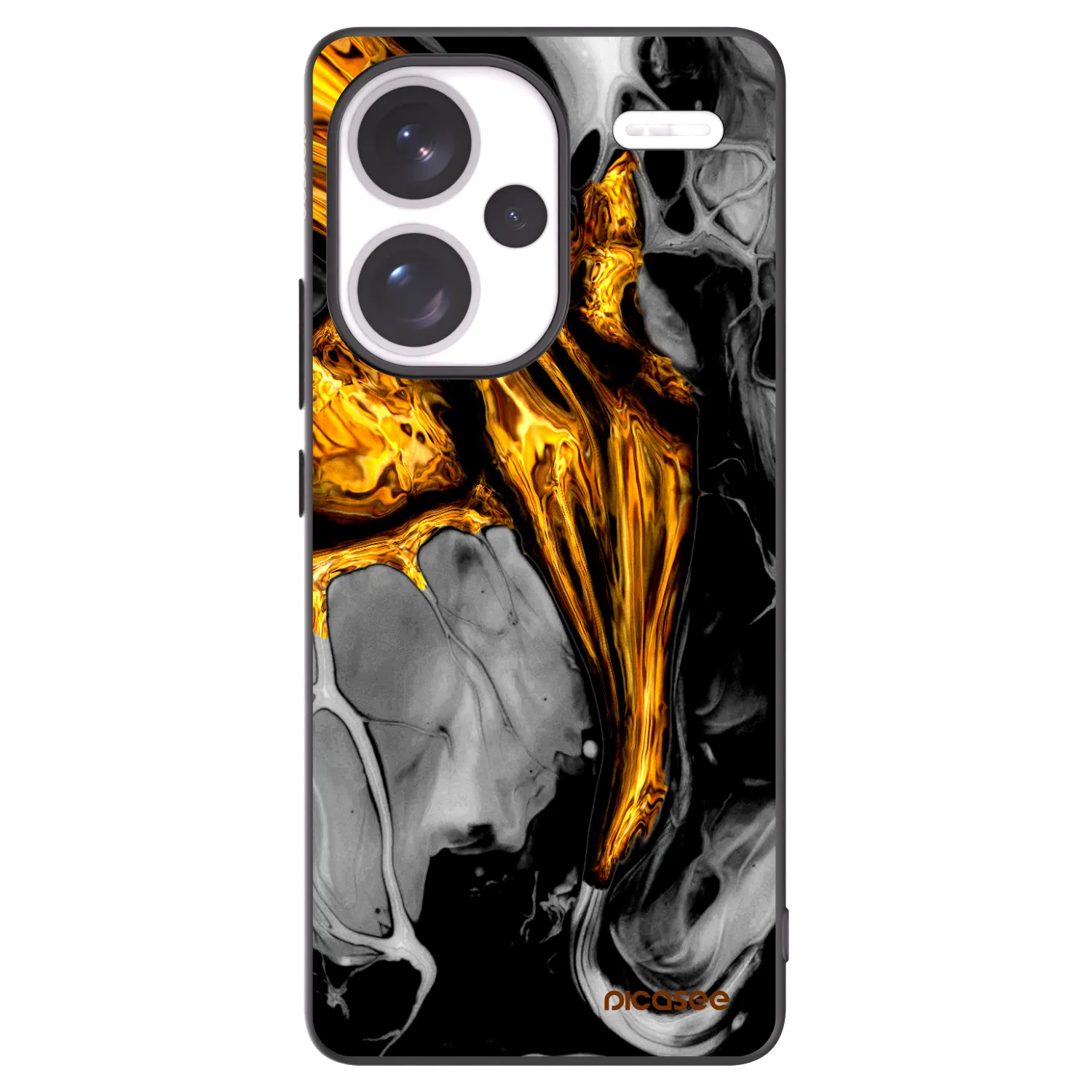 Picasee fekete szilikon tok az alábbi mobiltelefonokra Xiaomi Redmi Note 13 Pro+ 5G - Black Gold