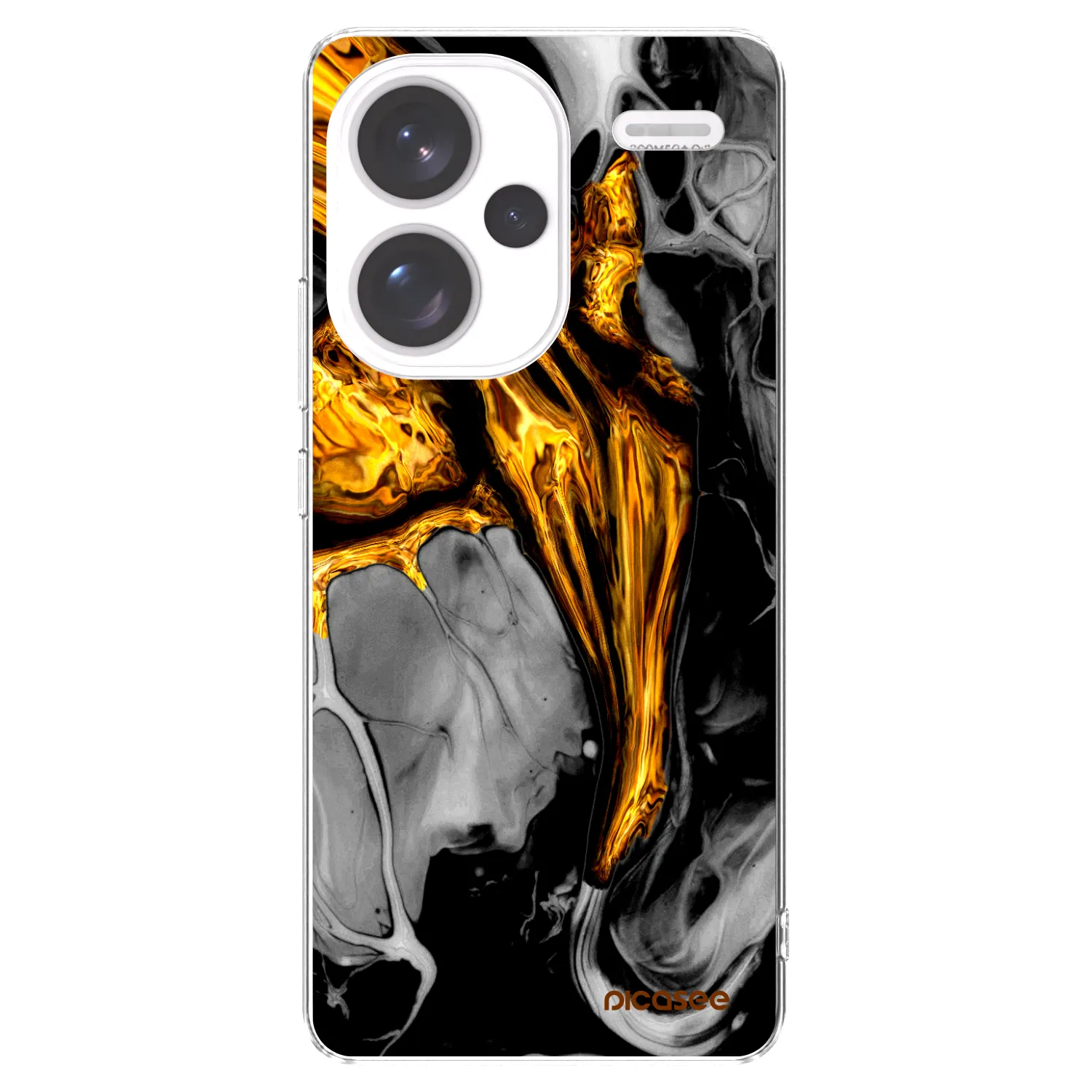 Picasee átlátszó szilikon tok az alábbi mobiltelefonokra Xiaomi Redmi Note 13 Pro+ 5G - Black Gold