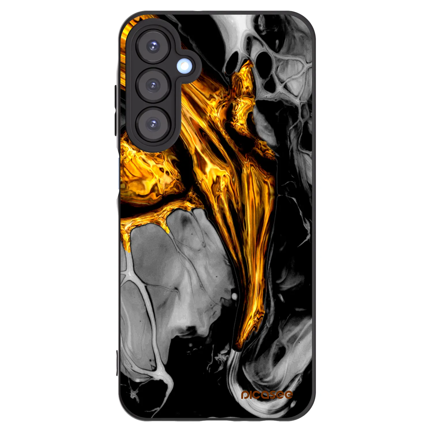 Picasee fekete szilikon tok az alábbi mobiltelefonokra Samsung Galaxy A25 A256B 5G - Black Gold