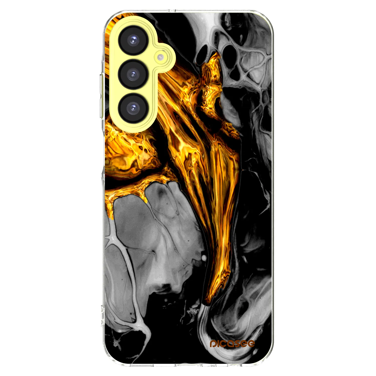 Picasee átlátszó szilikon tok az alábbi mobiltelefonokra Samsung Galaxy A25 A256B 5G - Black Gold