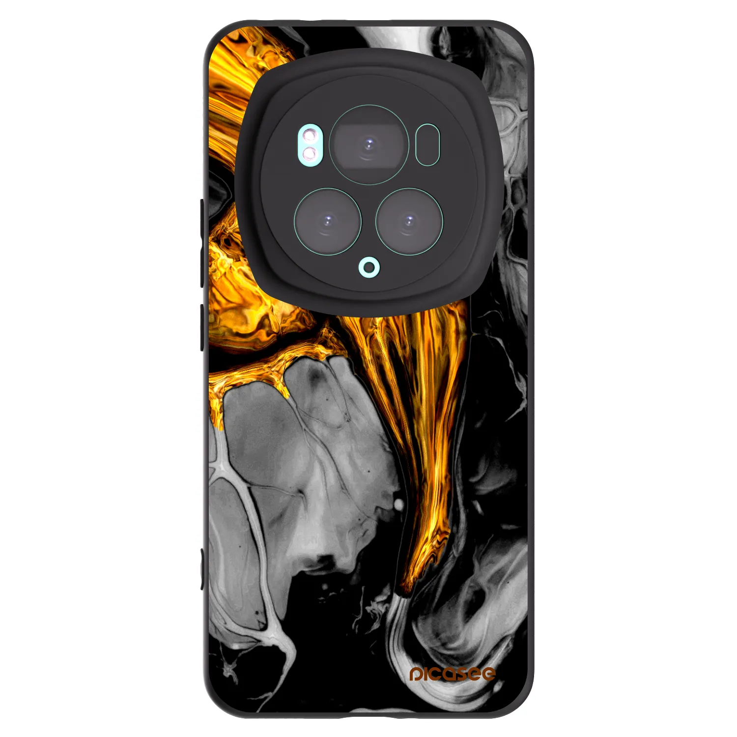 Picasee fekete szilikon tok az alábbi mobiltelefonokra Honor Magic6 Pro - Black Gold
