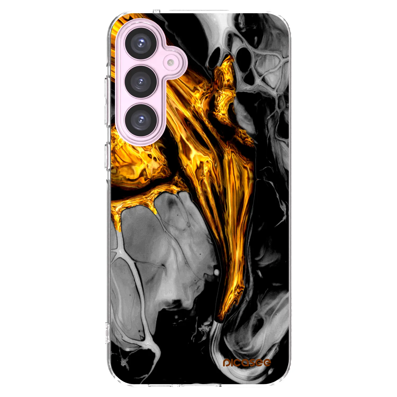 Picasee átlátszó szilikon tok az alábbi mobiltelefonokra Samsung Galaxy A55 5G A556B - Black Gold