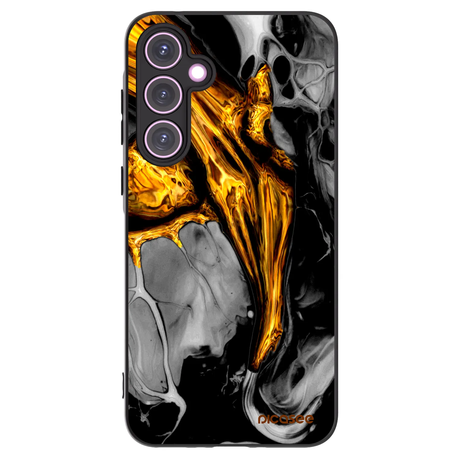 Picasee fekete szilikon tok az alábbi mobiltelefonokra Samsung Galaxy A35 5G A356B - Black Gold