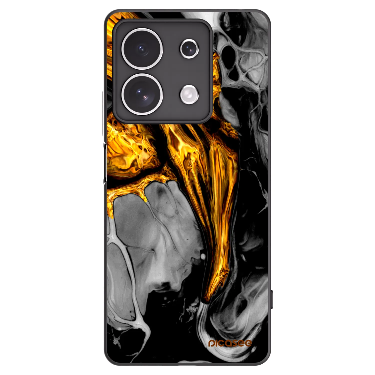 Picasee fekete szilikon tok az alábbi mobiltelefonokra Xiaomi Redmi Note 13 4G - Black Gold