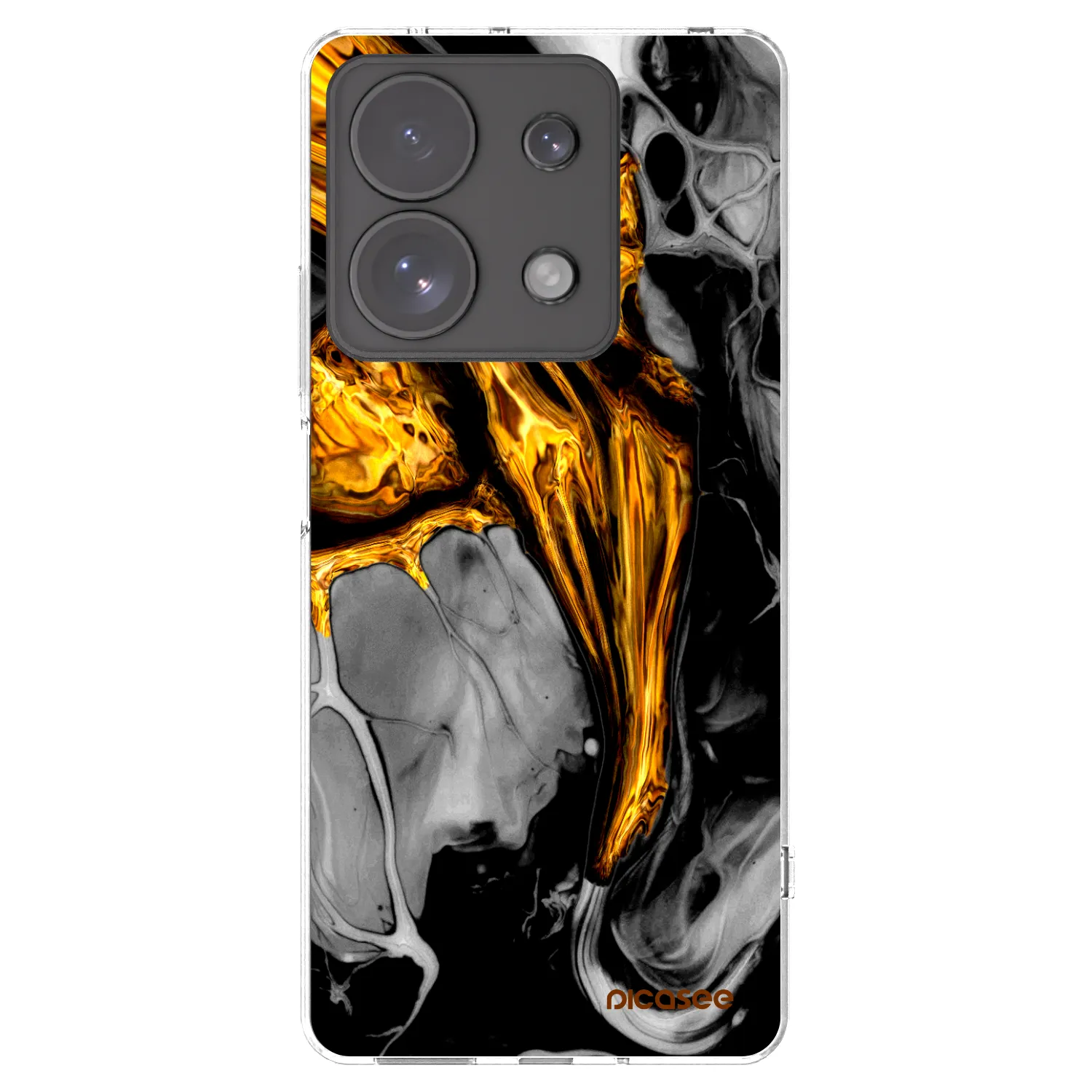 Picasee átlátszó szilikon tok az alábbi mobiltelefonokra Xiaomi Redmi Note 13 Pro 4G - Black Gold
