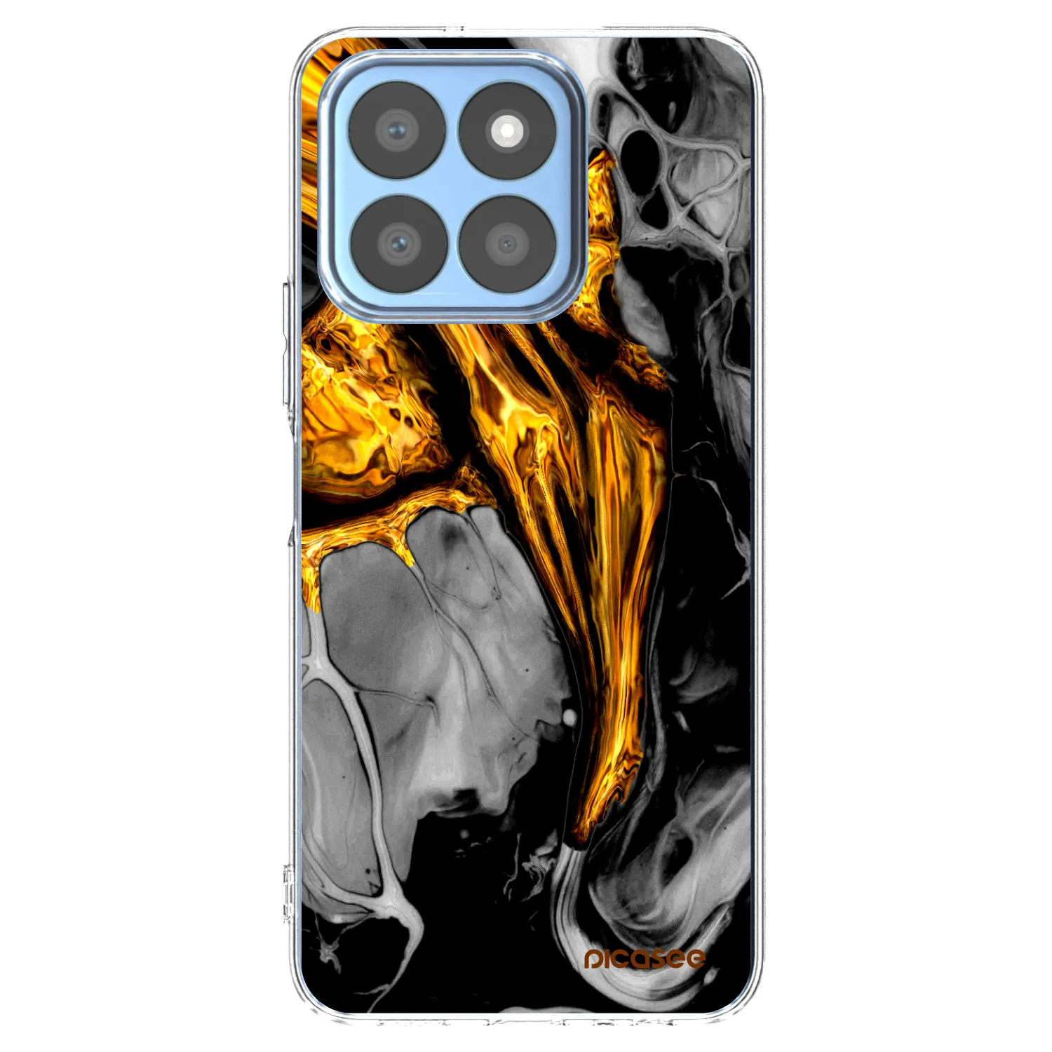 Picasee átlátszó szilikon tok az alábbi mobiltelefonokra Honor X8b - Black Gold