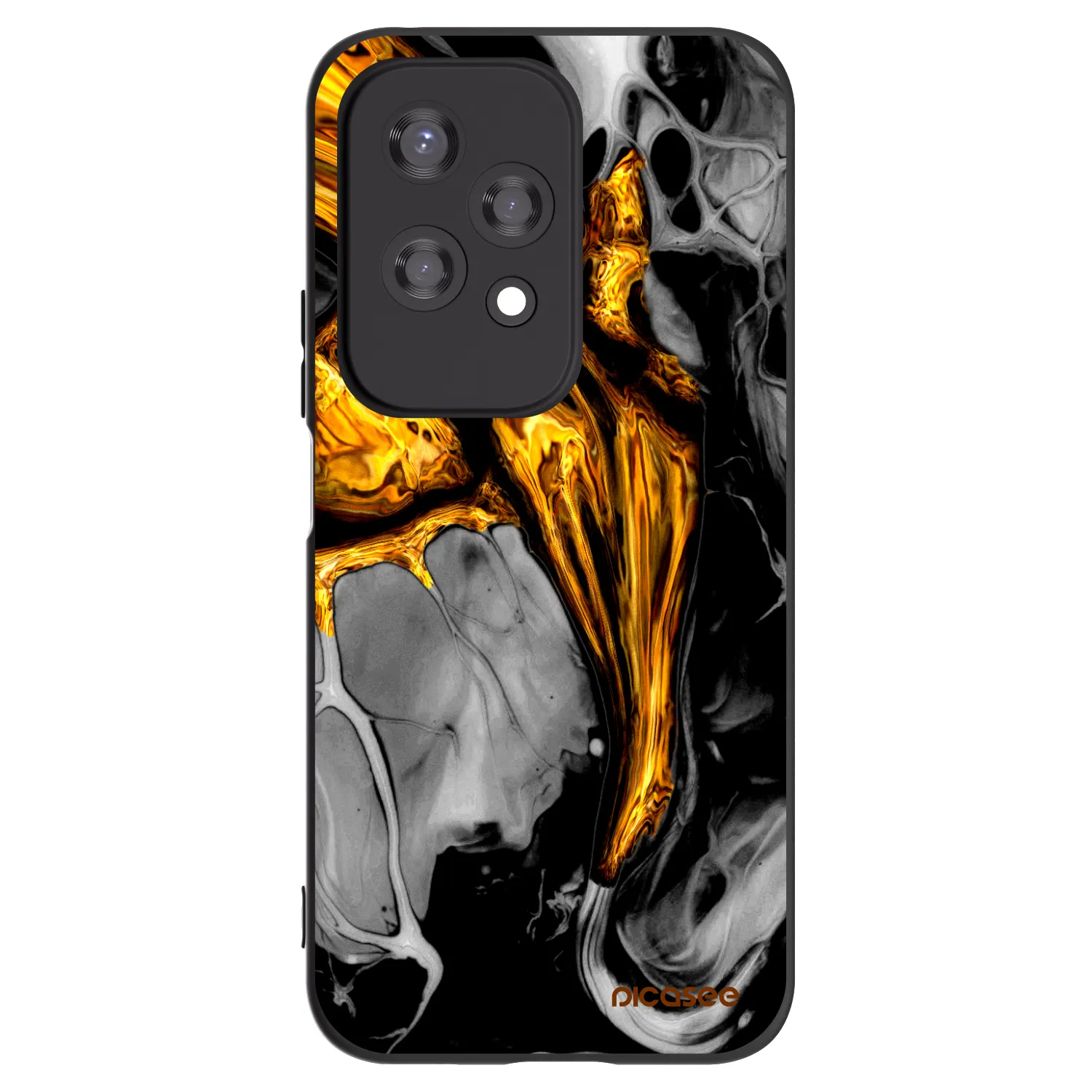 Picasee fekete szilikon tok az alábbi mobiltelefonokra Honor 200 Lite - Black Gold