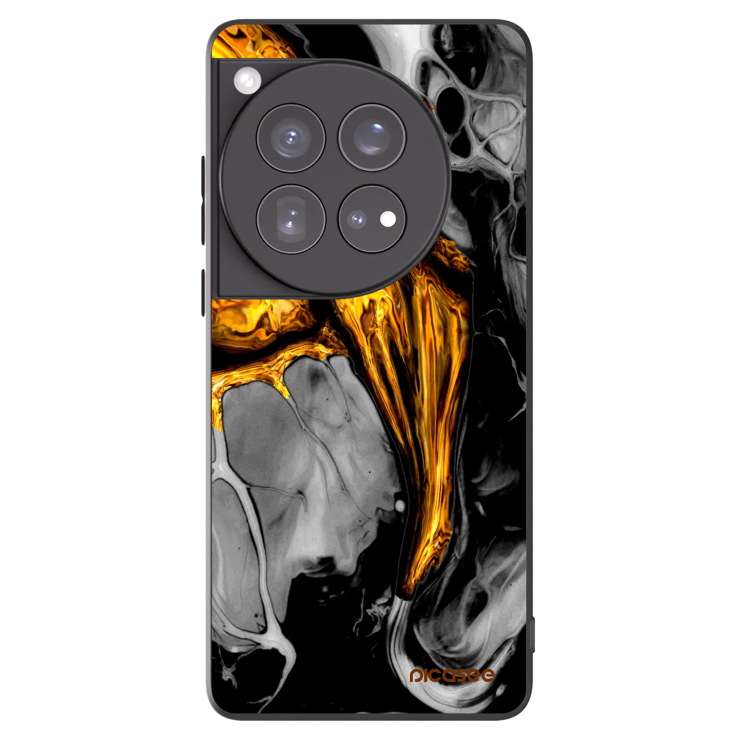 Picasee fekete szilikon tok az alábbi mobiltelefonokra OnePlus 12 5G - Black Gold