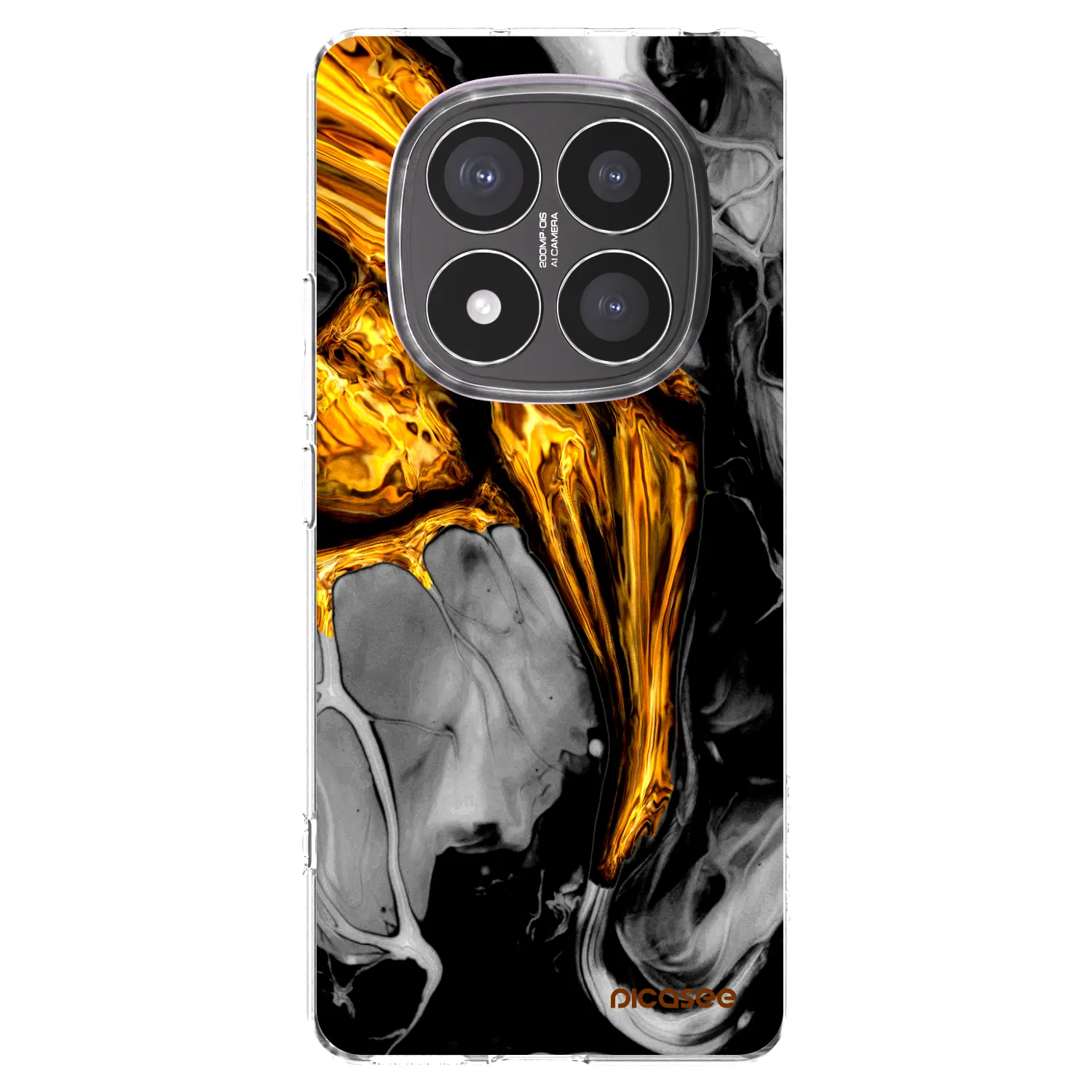 Picasee átlátszó szilikon tok az alábbi mobiltelefonokra Xiaomi Redmi Note 14 Pro+ 5G - Black Gold