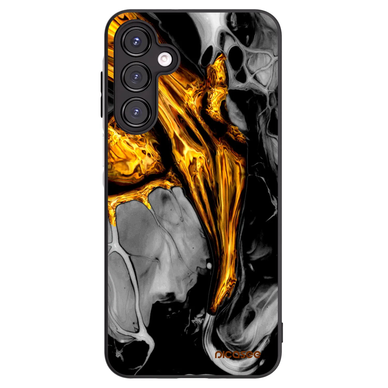 Picasee fekete szilikon tok az alábbi mobiltelefonokra Samsung Galaxy A16 5G - Black Gold