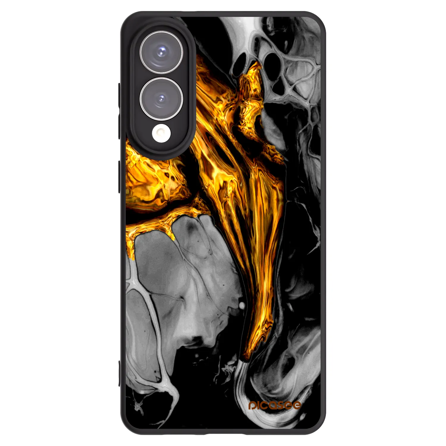 Picasee fekete szilikon tok az alábbi mobiltelefonokra Samsung Galaxy S25 Edge 5G - Black Gold