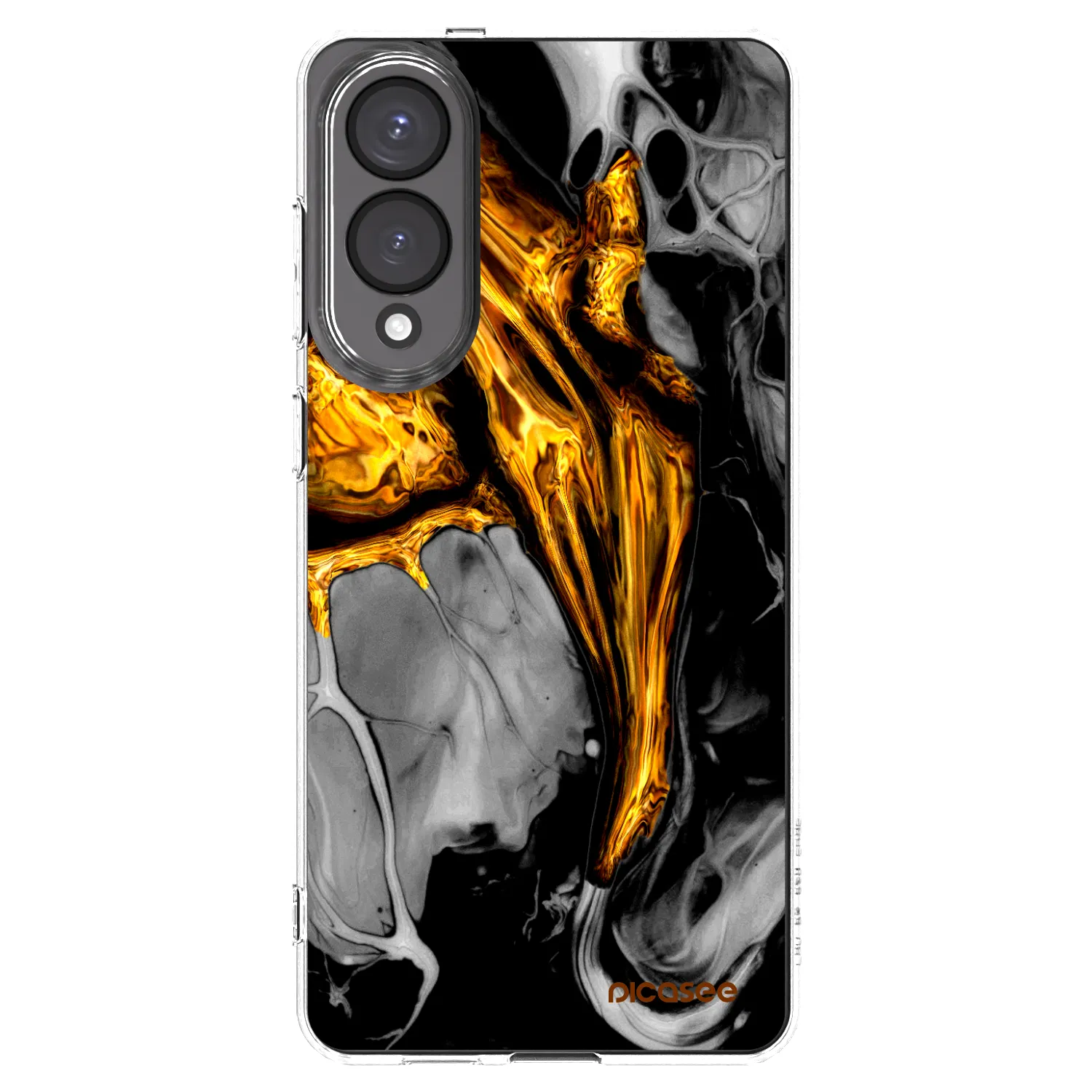 Picasee átlátszó szilikon tok az alábbi mobiltelefonokra Samsung Galaxy S25 Edge 5G - Black Gold