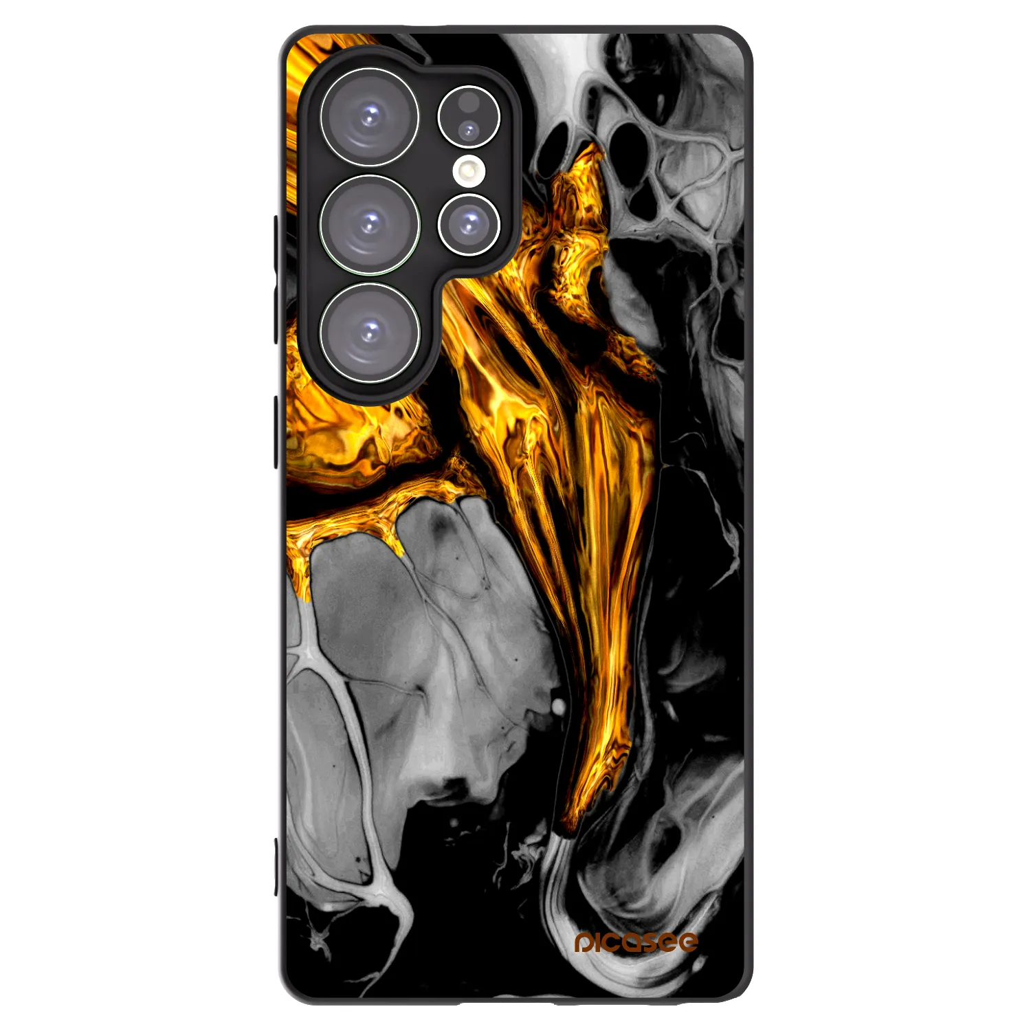 Picasee fekete szilikon tok az alábbi mobiltelefonokra Samsung Galaxy S25 Ultra 5G - Black Gold