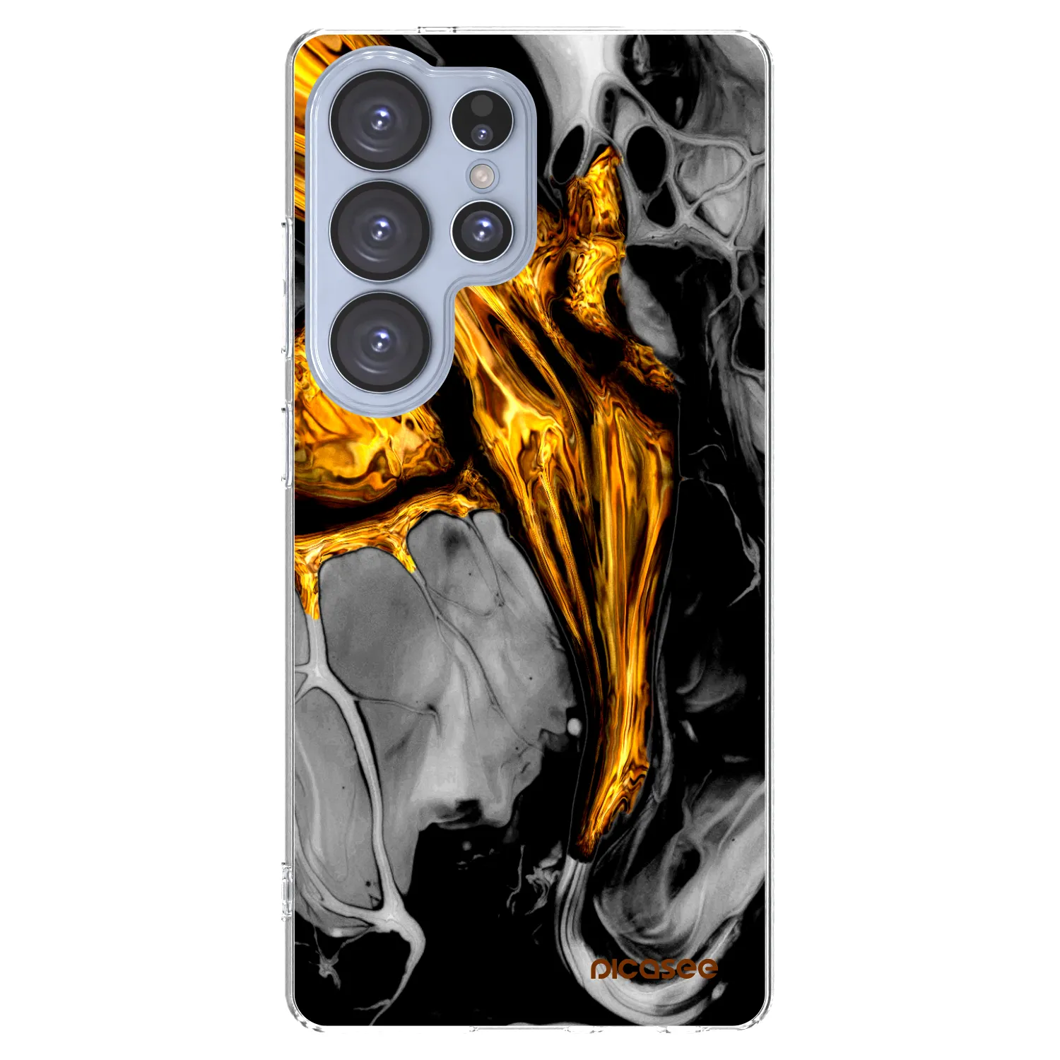 Picasee átlátszó szilikon tok az alábbi mobiltelefonokra Samsung Galaxy S25 Ultra 5G - Black Gold
