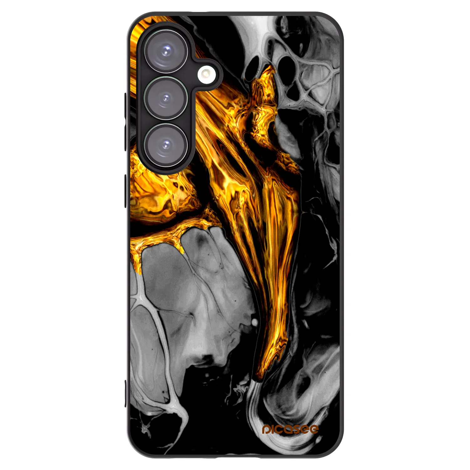 Picasee fekete szilikon tok az alábbi mobiltelefonokra Samsung Galaxy S25+ 5G - Black Gold