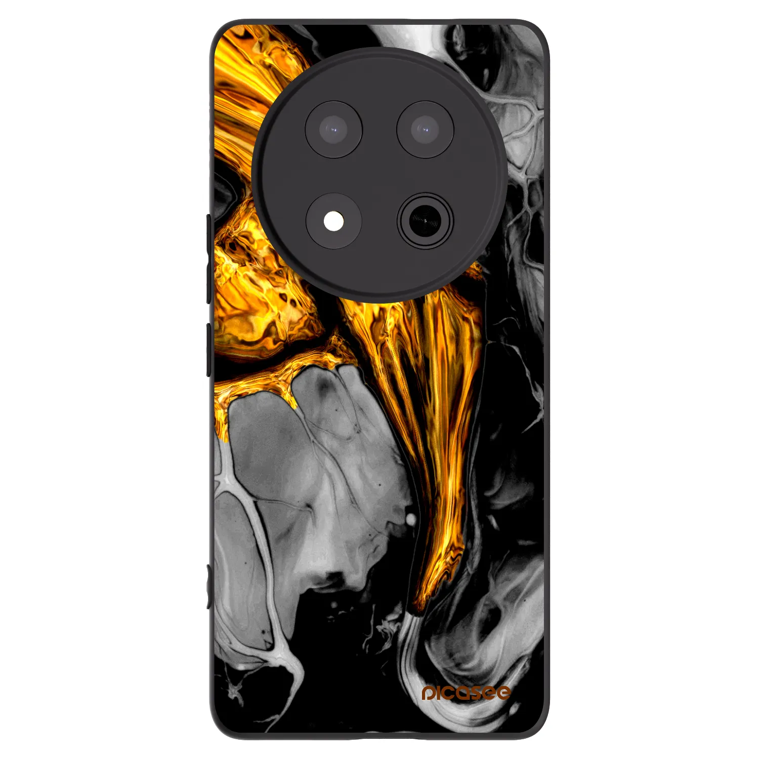 Picasee fekete szilikon tok az alábbi mobiltelefonokra Honor Magic7 Lite 5G - Black Gold