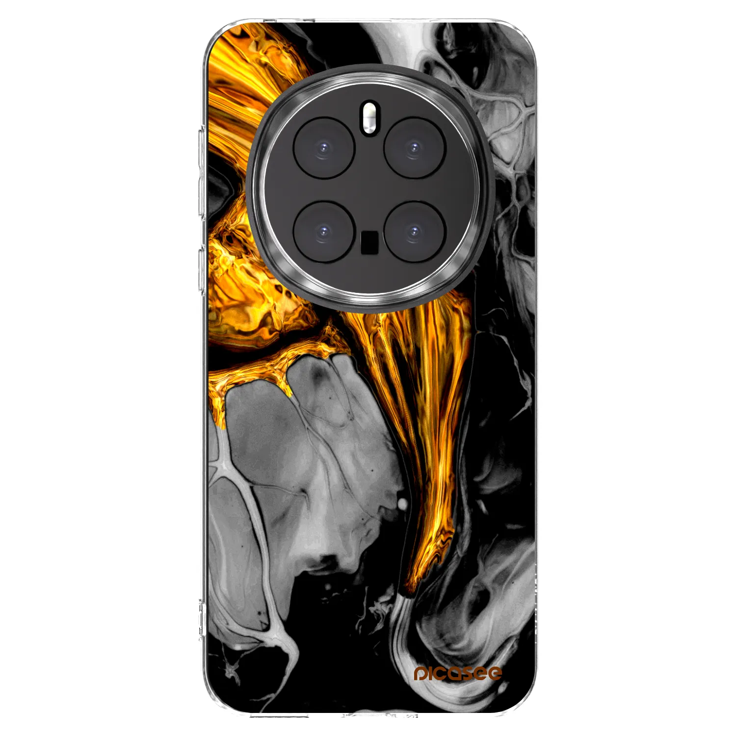 Picasee átlátszó szilikon tok az alábbi mobiltelefonokra Honor Magic7 Pro 5G - Black Gold