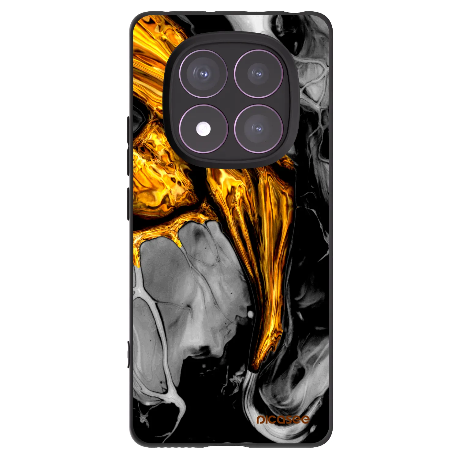 Picasee fekete szilikon tok az alábbi mobiltelefonokra Xiaomi Redmi Note 14 Pro 4G - Black Gold