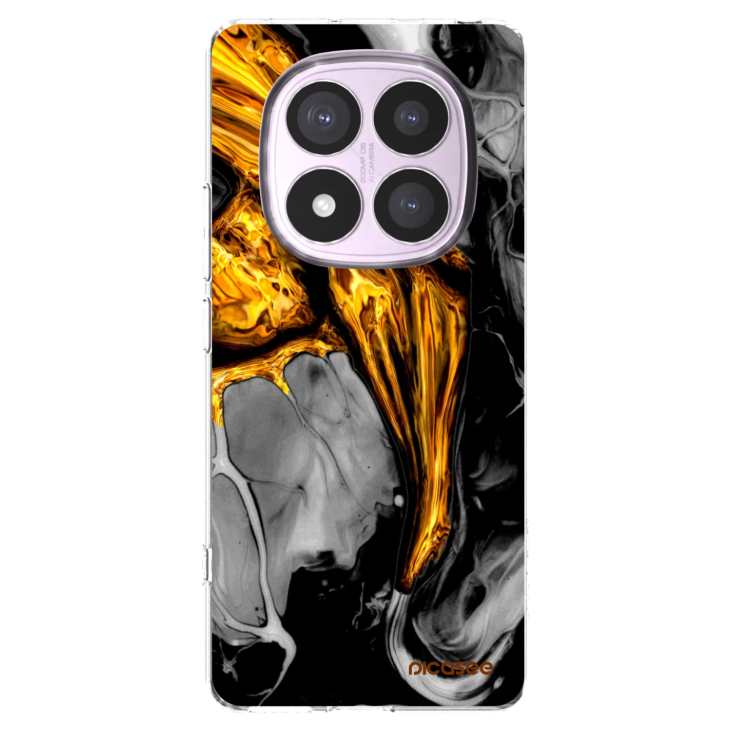 Picasee átlátszó szilikon tok az alábbi mobiltelefonokra Xiaomi Redmi Note 14 Pro 4G - Black Gold