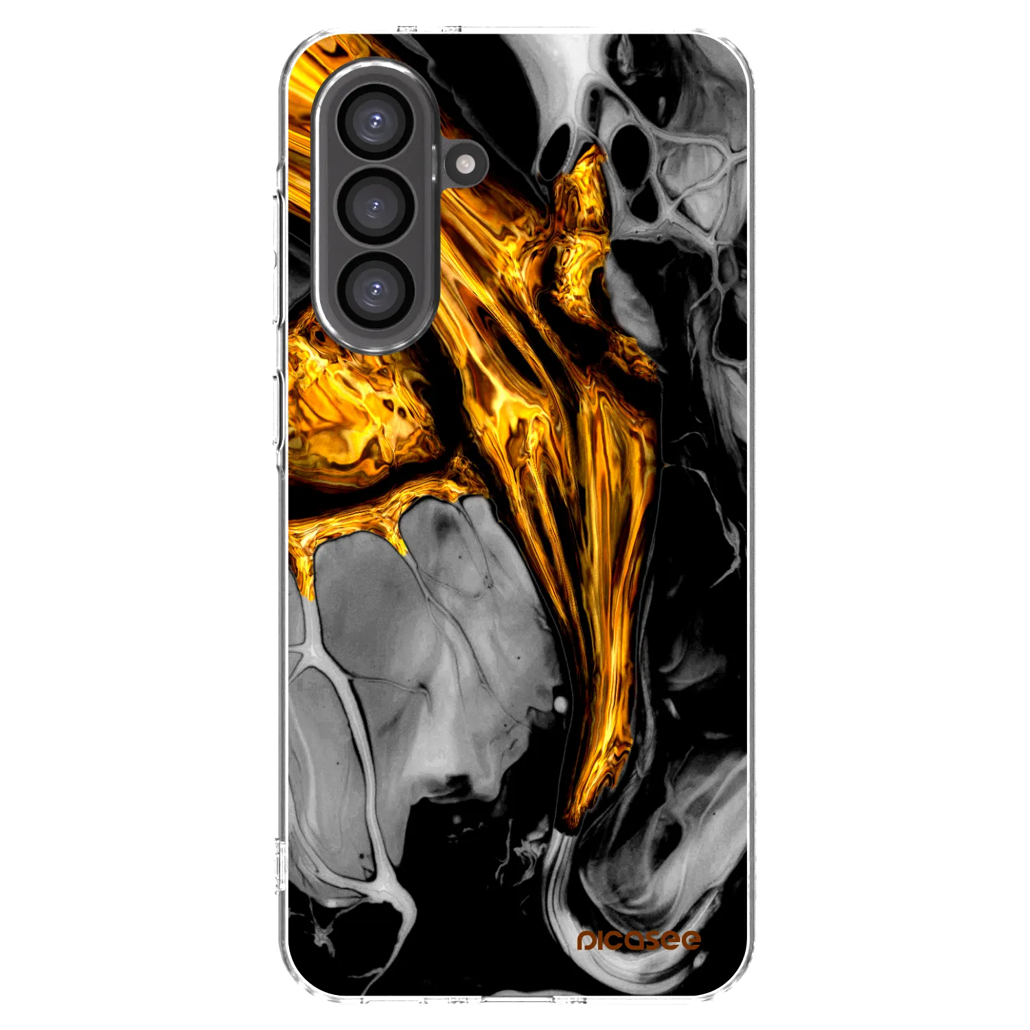 Picasee átlátszó szilikon tok az alábbi mobiltelefonokra Samsung Galaxy A56 5G A566B - Black Gold