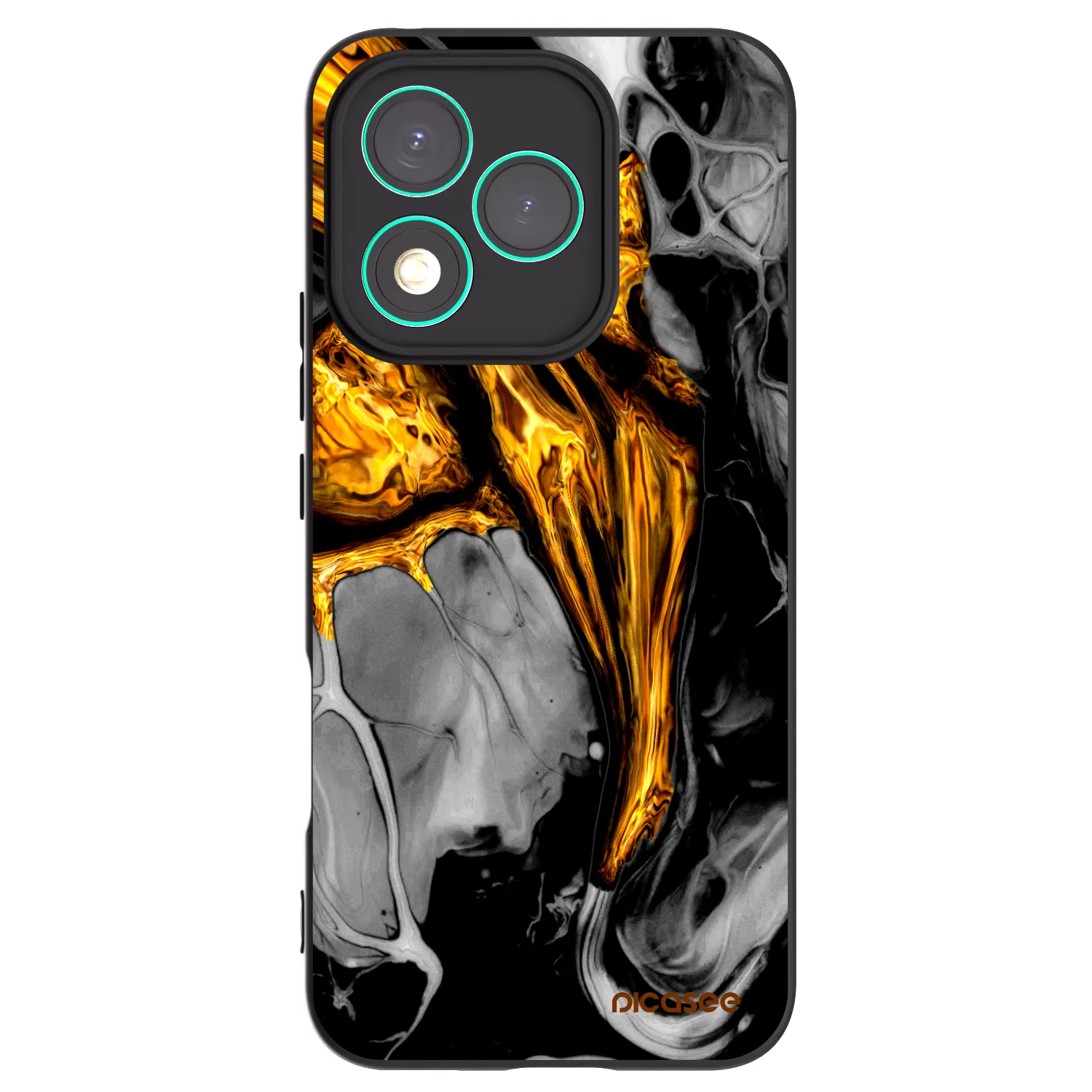 Picasee fekete szilikon tok az alábbi mobiltelefonokra Honor 400 Lite 5G - Black Gold