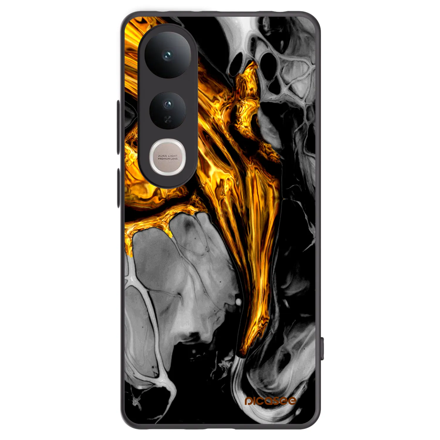 Picasee fekete szilikon tok az alábbi mobiltelefonokra Vivo V50 Lite 5G - Black Gold
