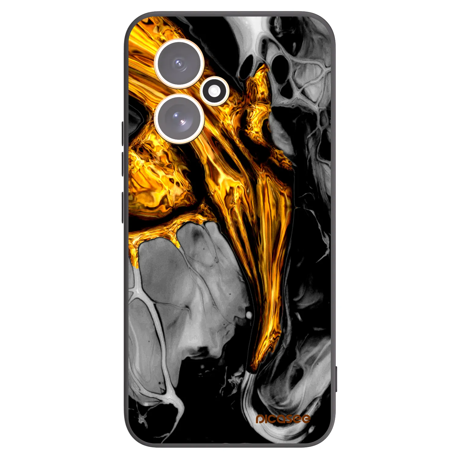 Picasee fekete szilikon tok az alábbi mobiltelefonokra Honor 400 5G - Black Gold