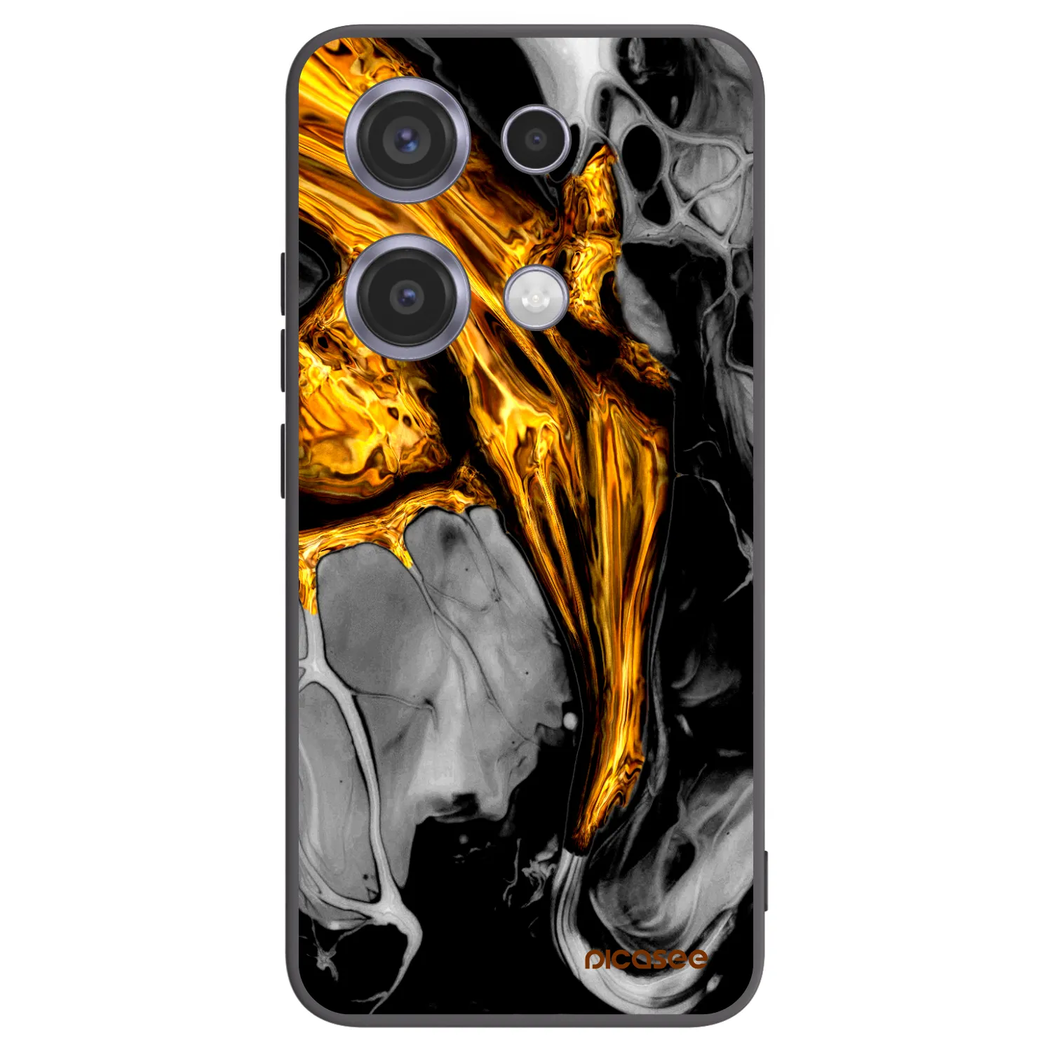 Picasee fekete szilikon tok az alábbi mobiltelefonokra Xiaomi Redmi Note 14S - Black Gold