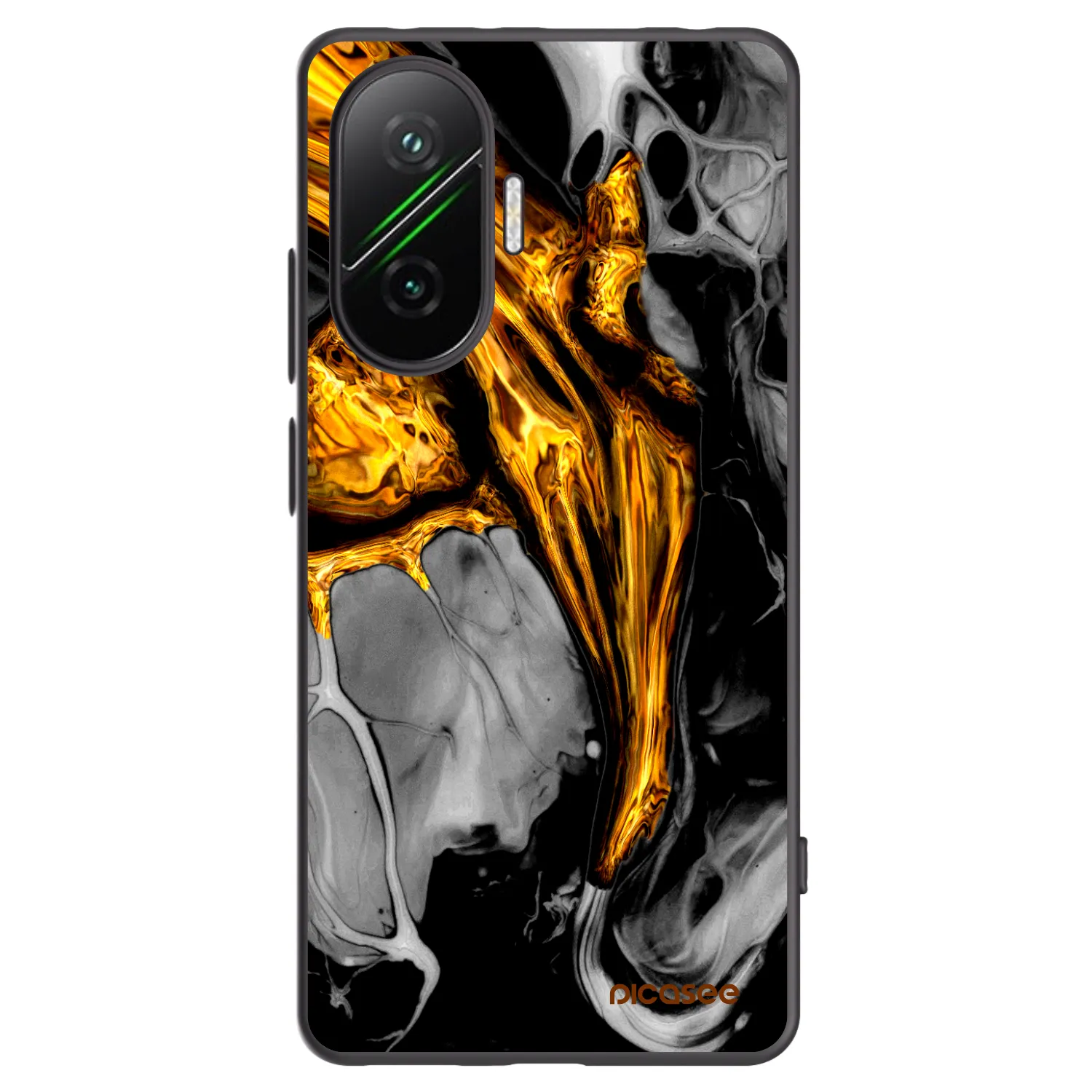 Picasee fekete szilikon tok az alábbi mobiltelefonokra Xiaomi Poco F7 5G - Black Gold