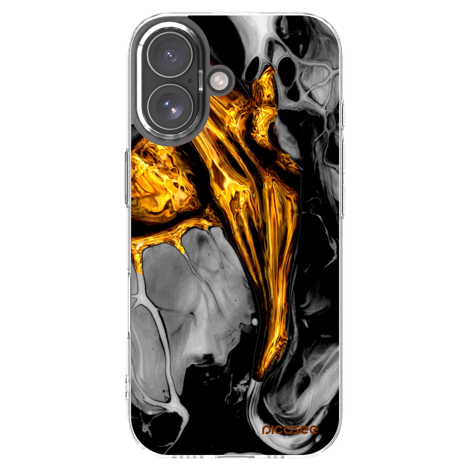 Picasee átlátszó szilikon tok az alábbi mobiltelefonokra Apple iPhone 17 - Black Gold